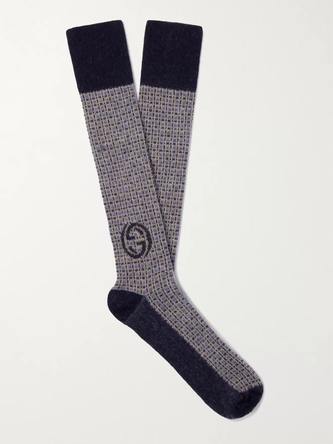 Gucci Wool-blend Jacquard Socks In Blue