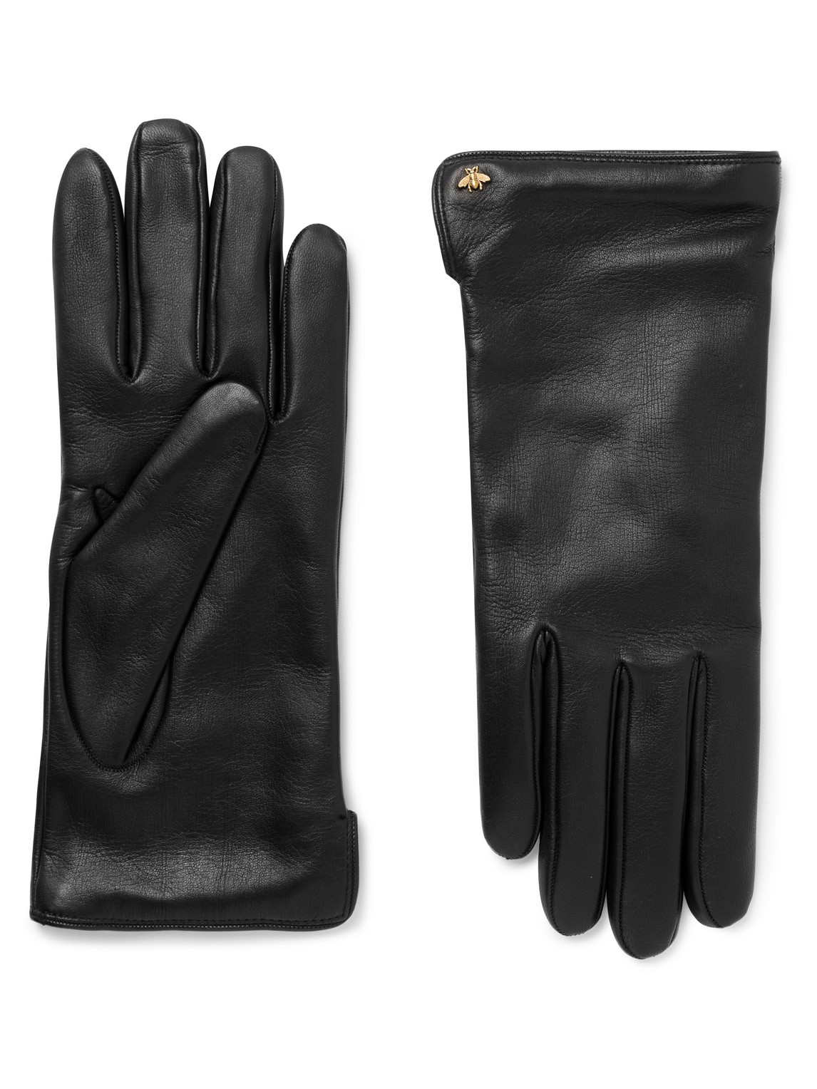 Logo-Embellished Leather Gloves