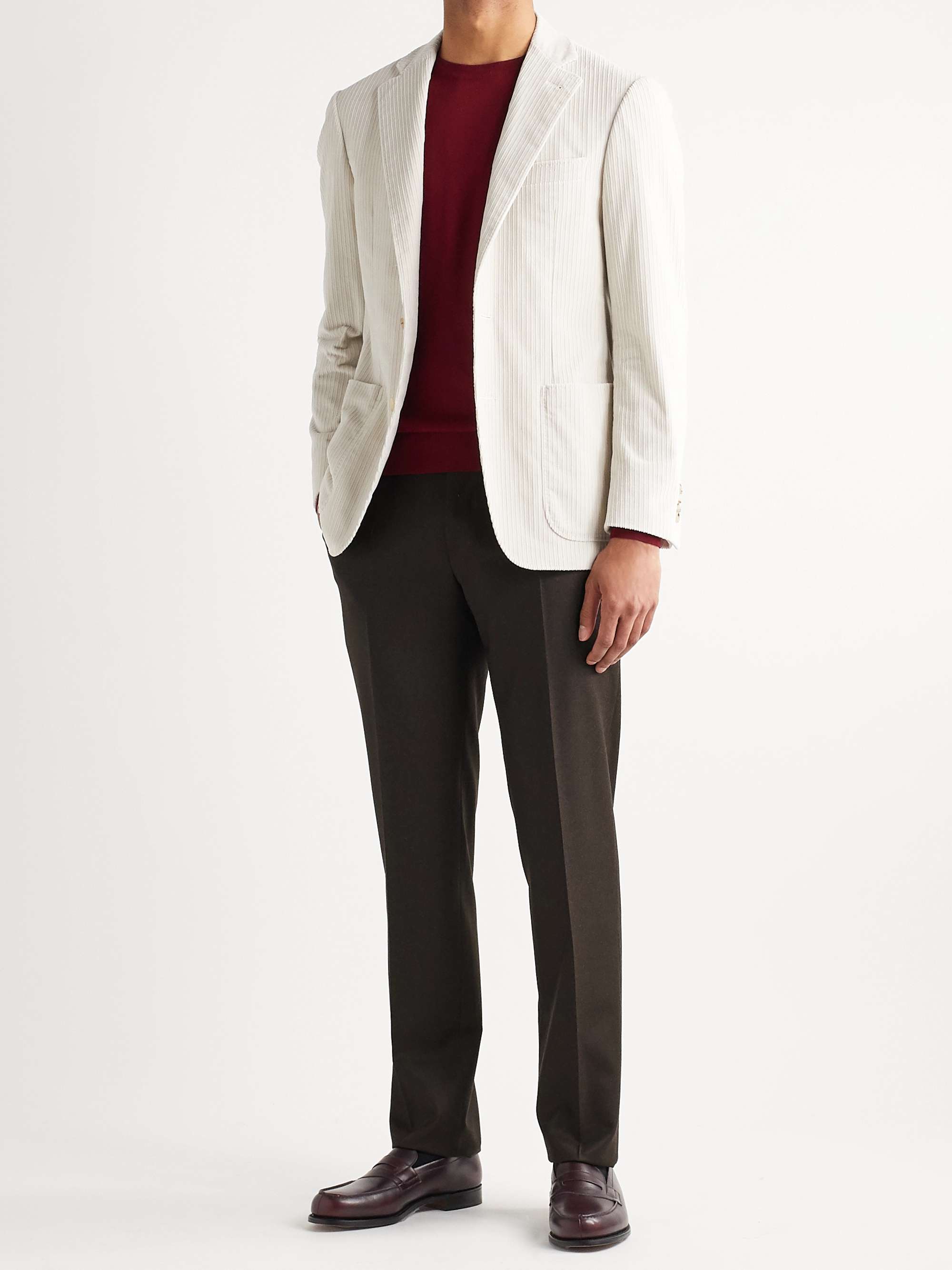 Dark brown Super 120s Wool-Flannel Trousers | CANALI | MR PORTER