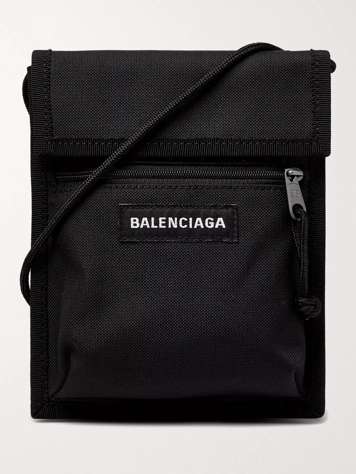 Balenciaga Logo-appliquéd Canvas Messenger Bag In Black