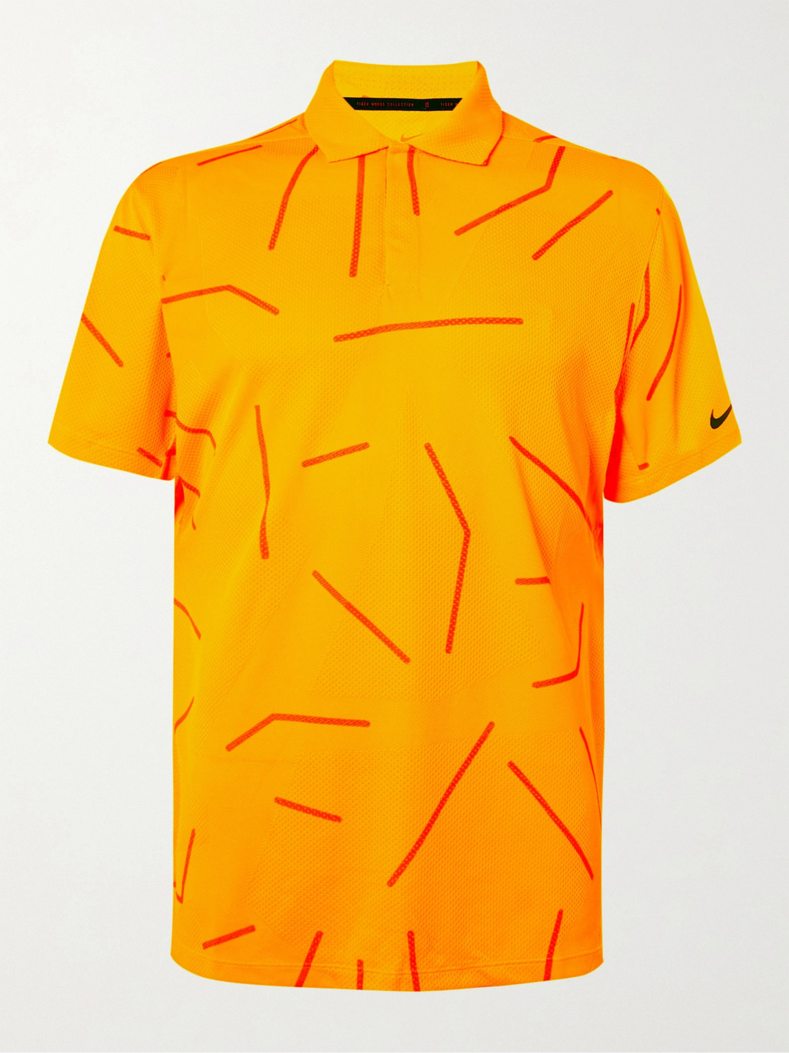 Nike Dry Course Printed Dri-fit Jacquard Golf Polo Shirt In Yellow