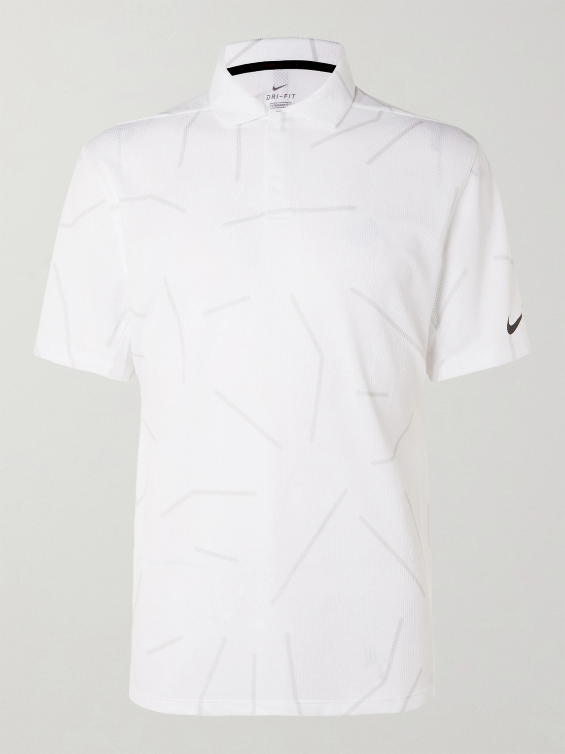 Nike Dry Course Printed Dri-fit Jacquard Golf Polo Shirt In White