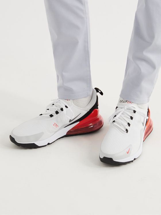 red and white nike golf shoes