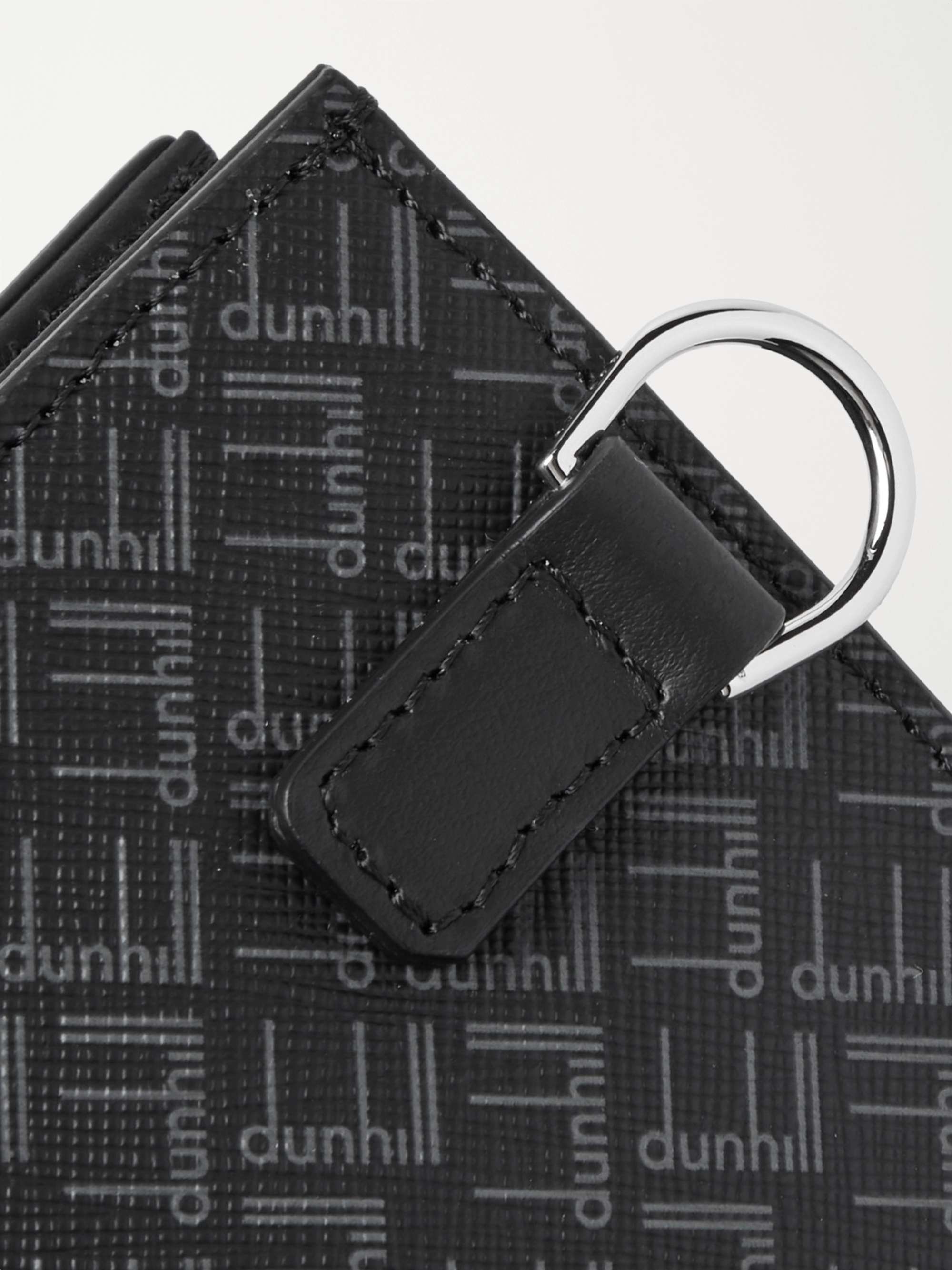 DUNHILL Leather-Trimmed Logo-Print Coated-Canvas Pouch