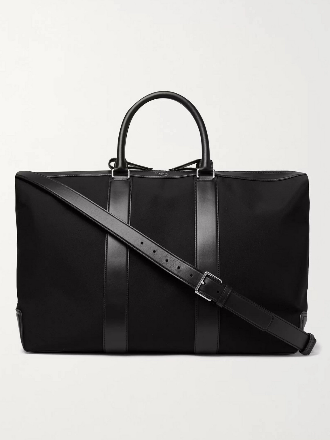 MULBERRY LEATHER-TRIMMED NYLON HOLDALL