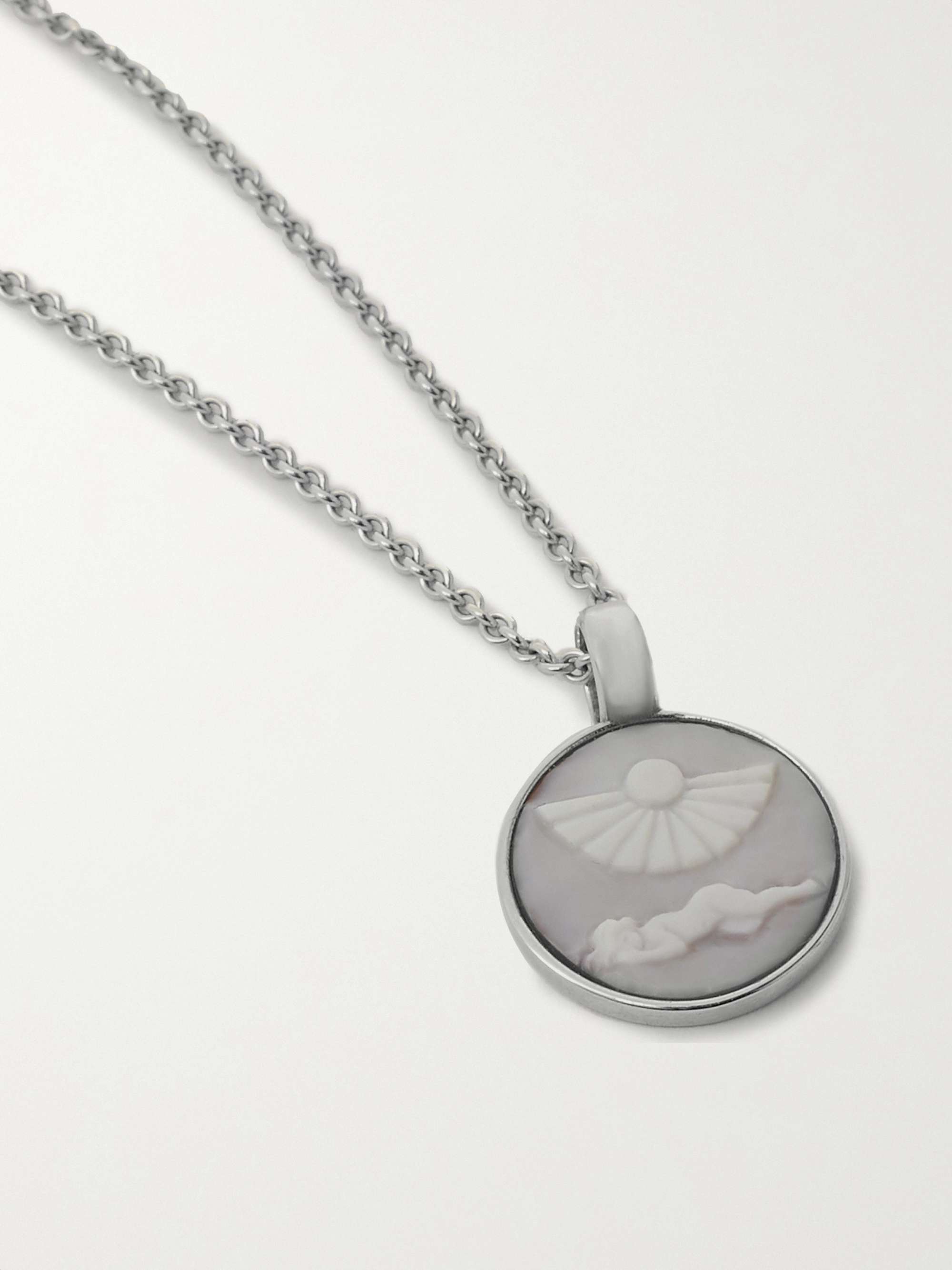 TOM WOOD Clytia Rhodium-Plated Shell Necklace