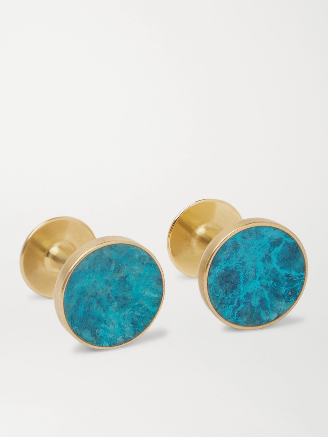 Alice Made This Bayley Marble-effect Gold-tone Cufflinks In Blue