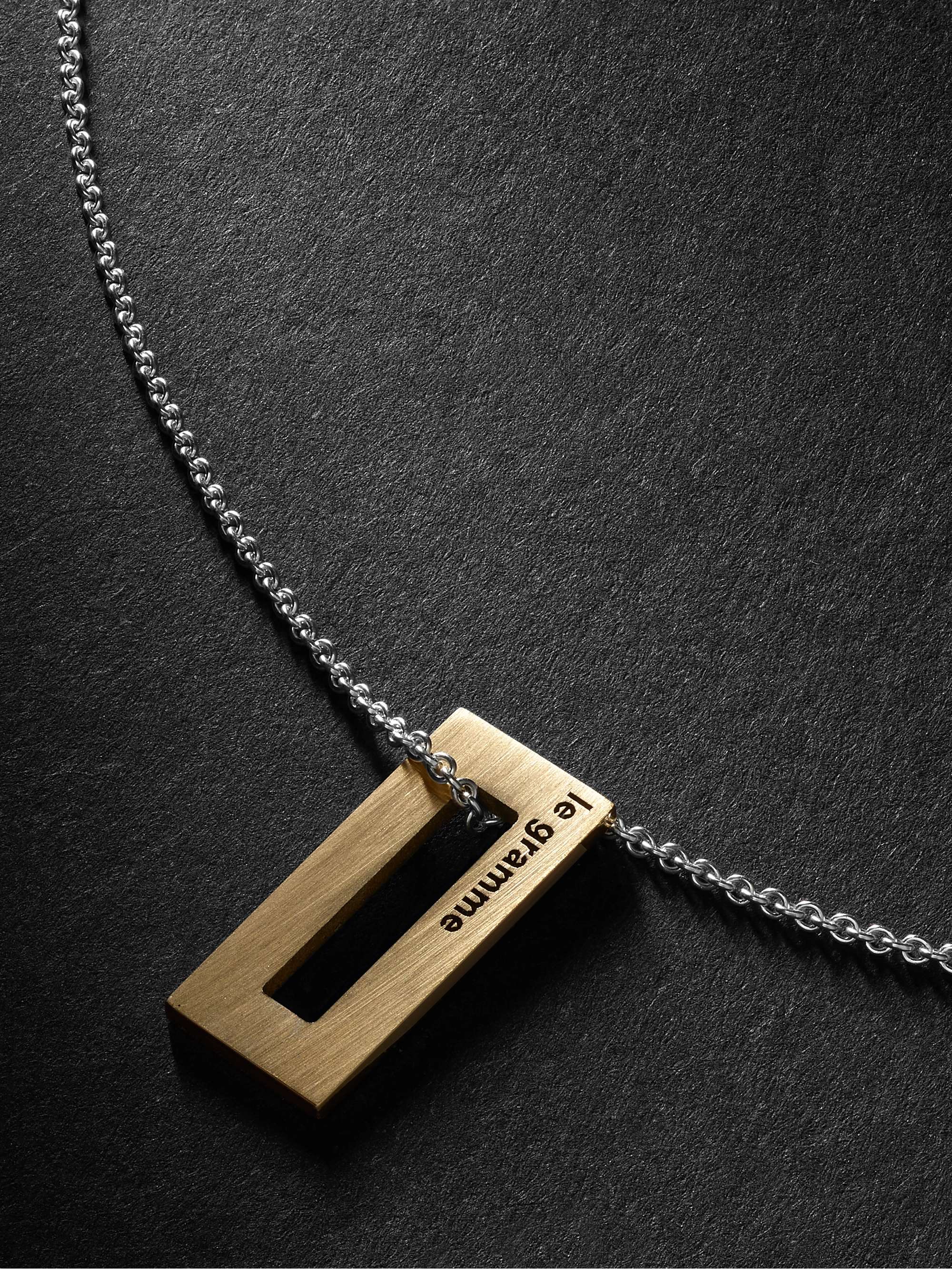 LE GRAMME 18-Karat Gold and Sterling Silver Necklace