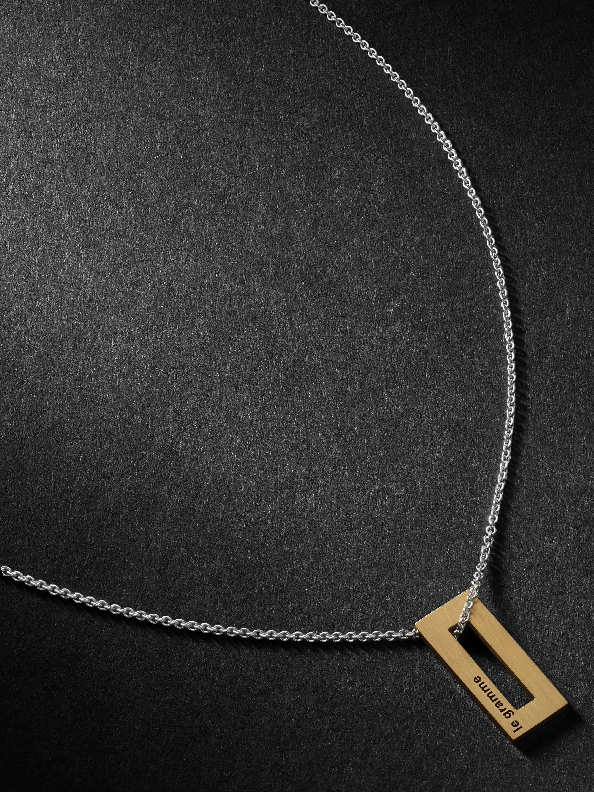 LE GRAMME 18-Karat Gold and Sterling Silver Necklace