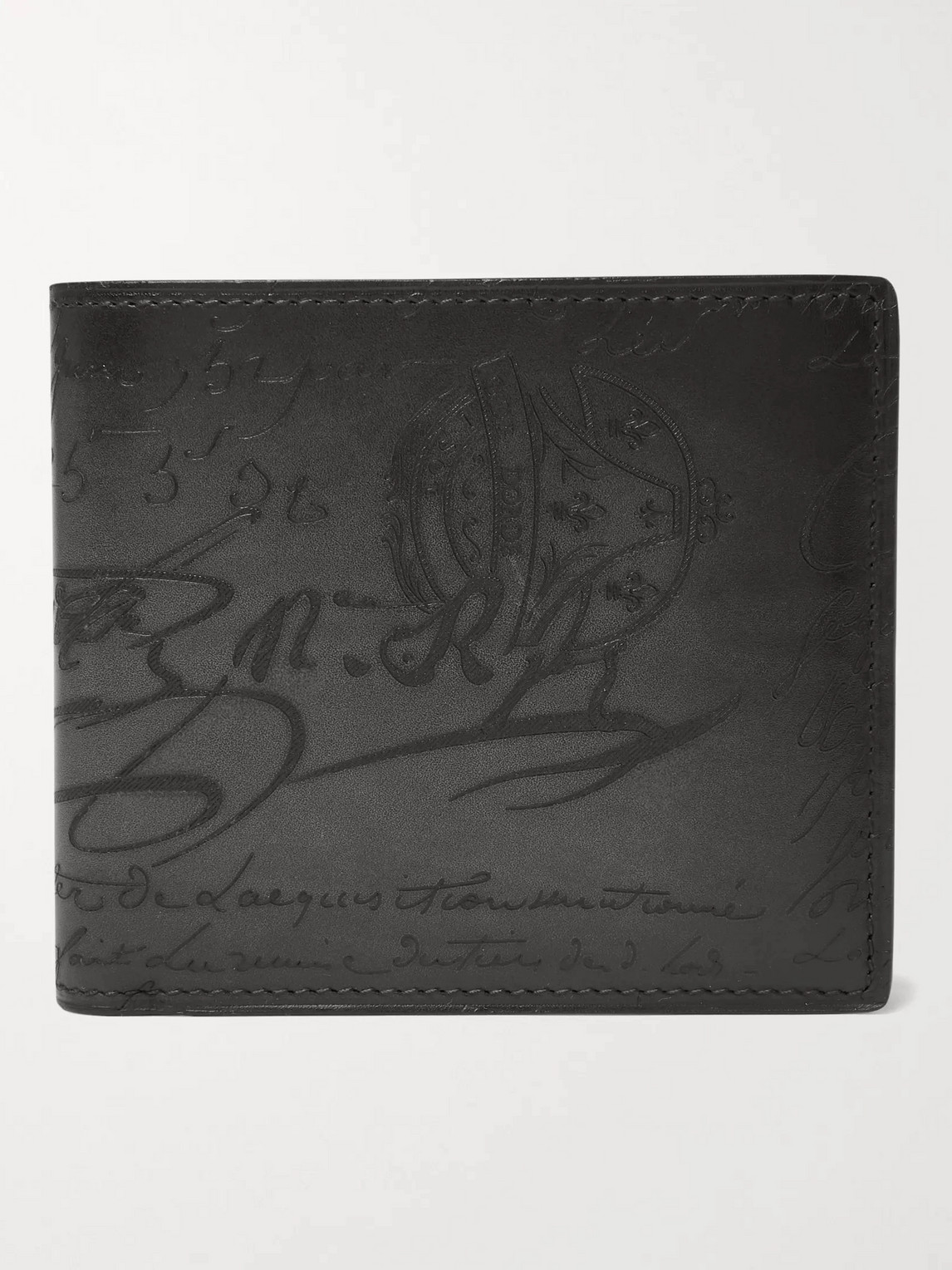 Berluti Scritto Leather Billfold Wallet In Black