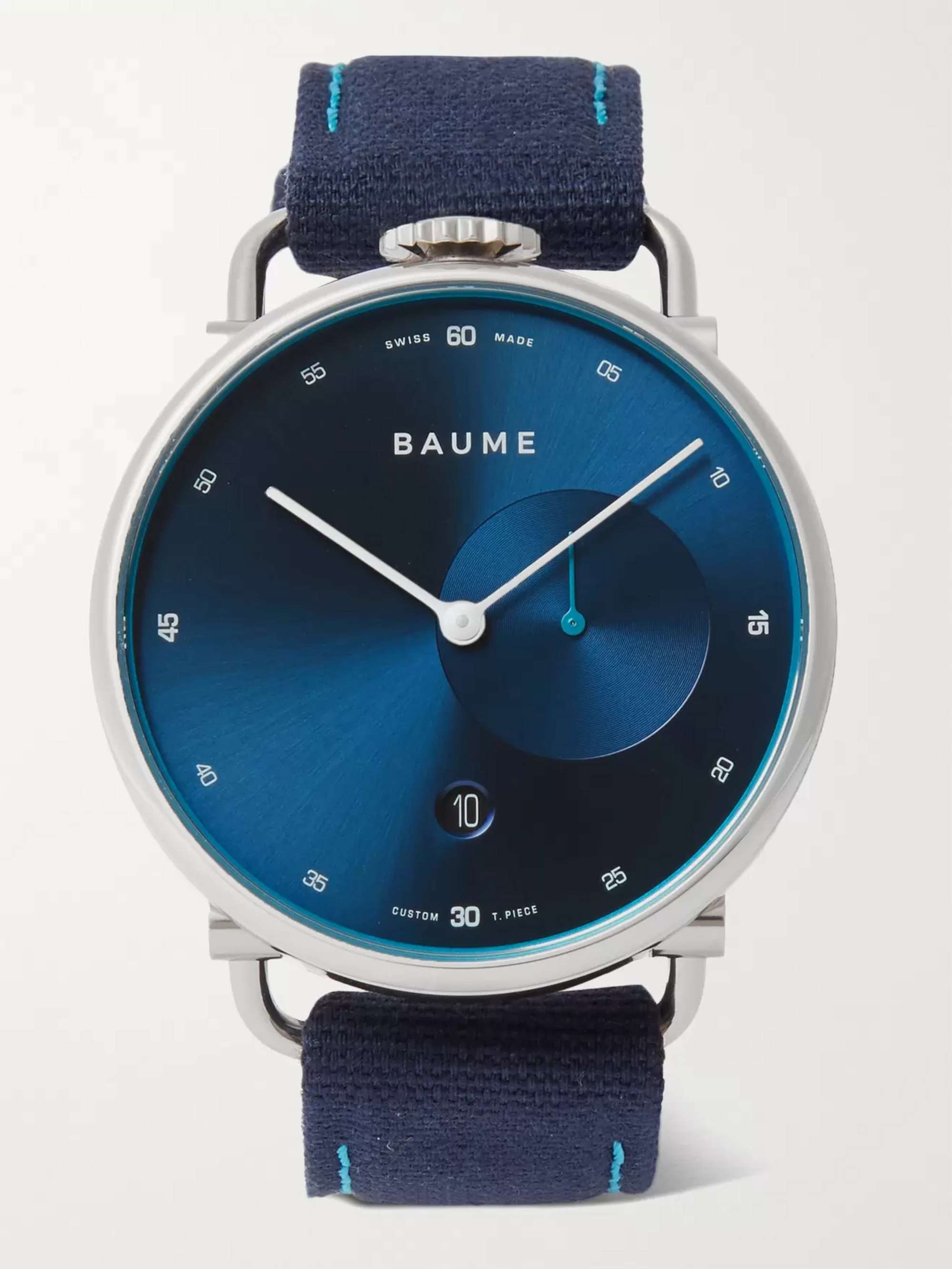 BAUME 41mm Stainless Steel and Cotton-Canvas Watch, Ref. No. 10601
