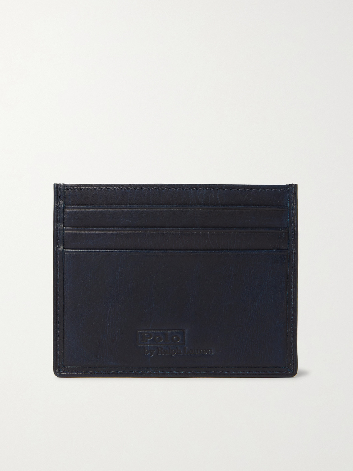 Polo Ralph Lauren Printed Leather Cardholder In Blue