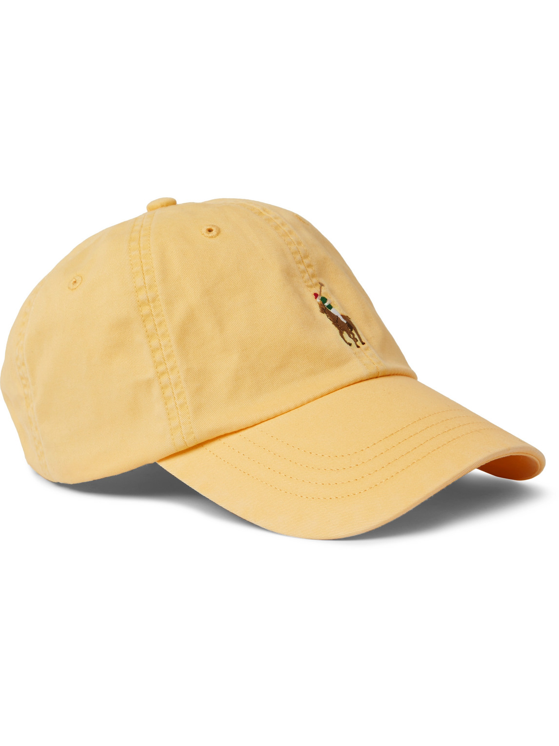 Polo Ralph Lauren Logo-embroidered Stretch-cotton Twill Baseball Cap In Yellow