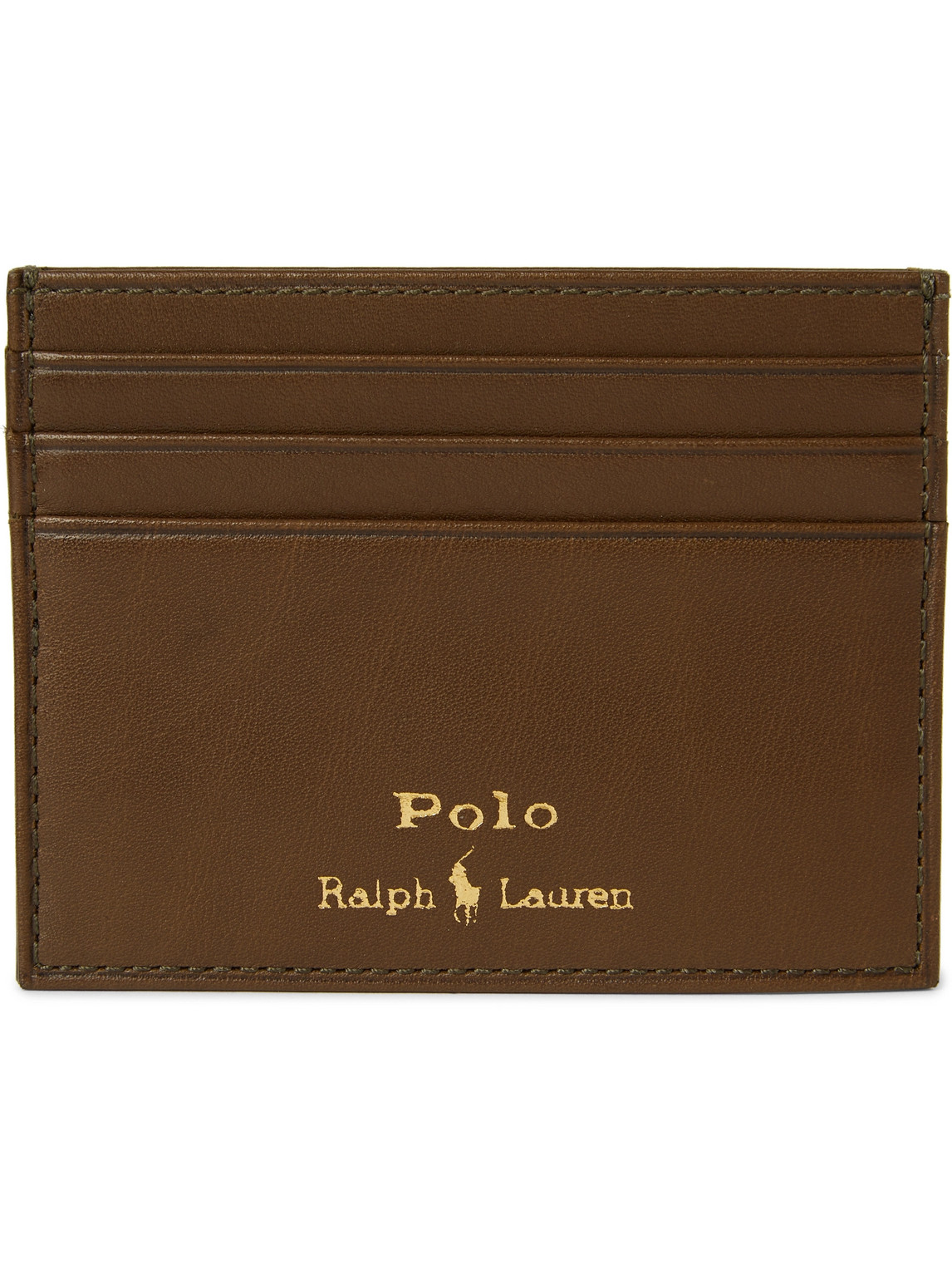 Polo Ralph Lauren Logo-debossed Printed Leather Cardholder In Brown