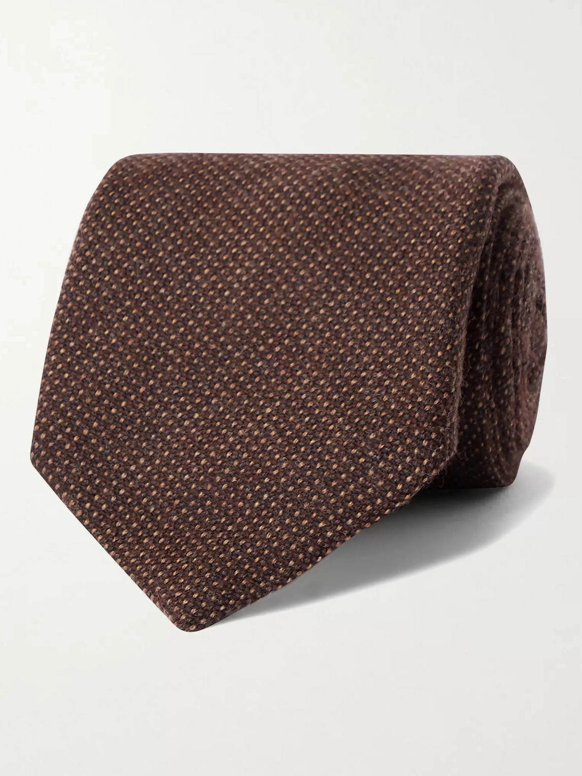 Anderson & Sheppard 9cm Virgin Wool-blend Tie In Brown