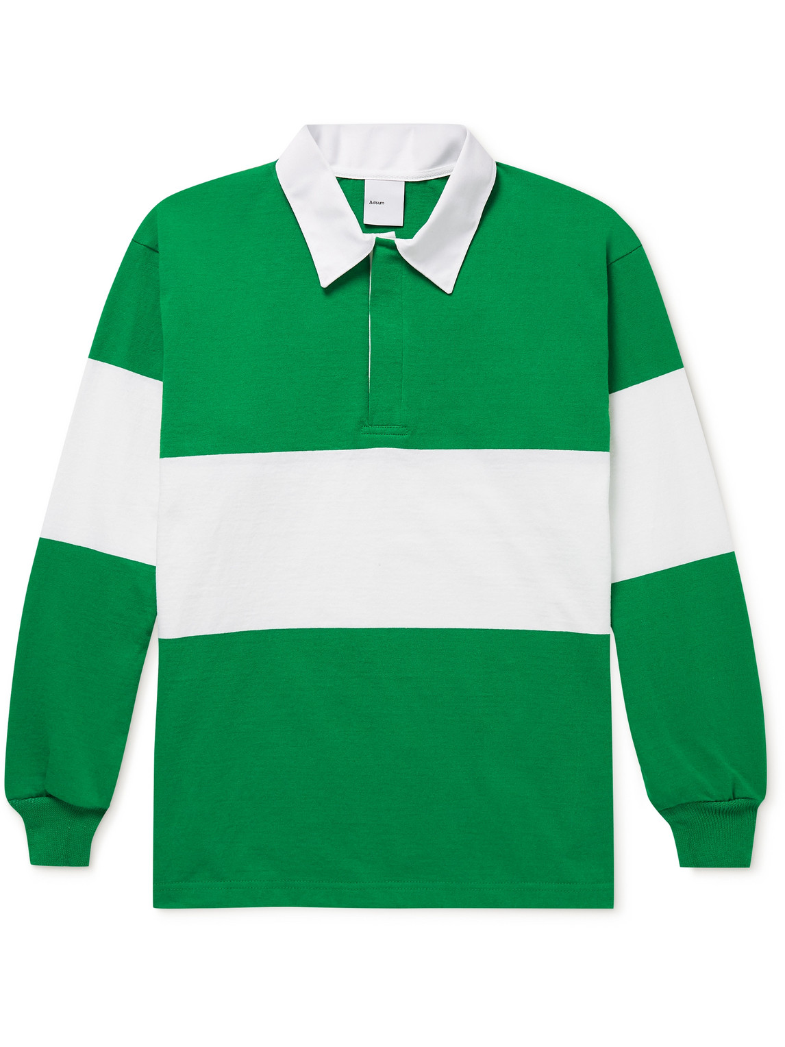 Adsum Striped Cotton-jersey Half-zip Rugby Shirt In White