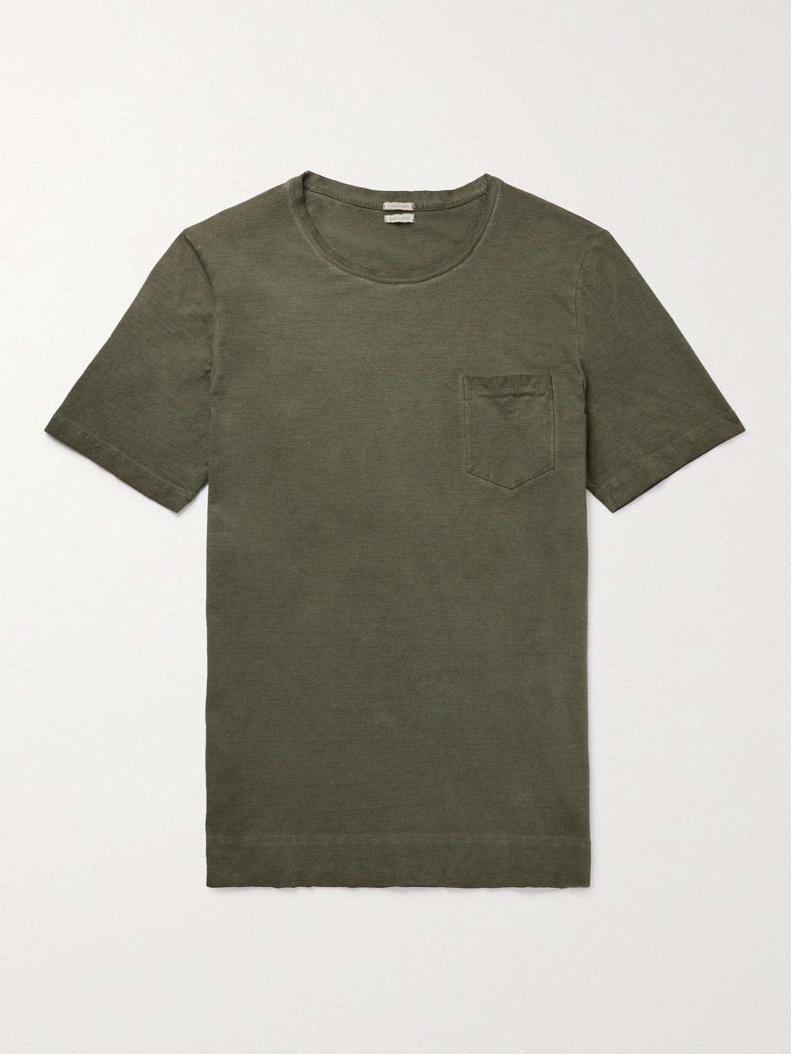 Massimo Alba Panarea Watercolour-dyed Cotton-jersey T-shirt In Sage