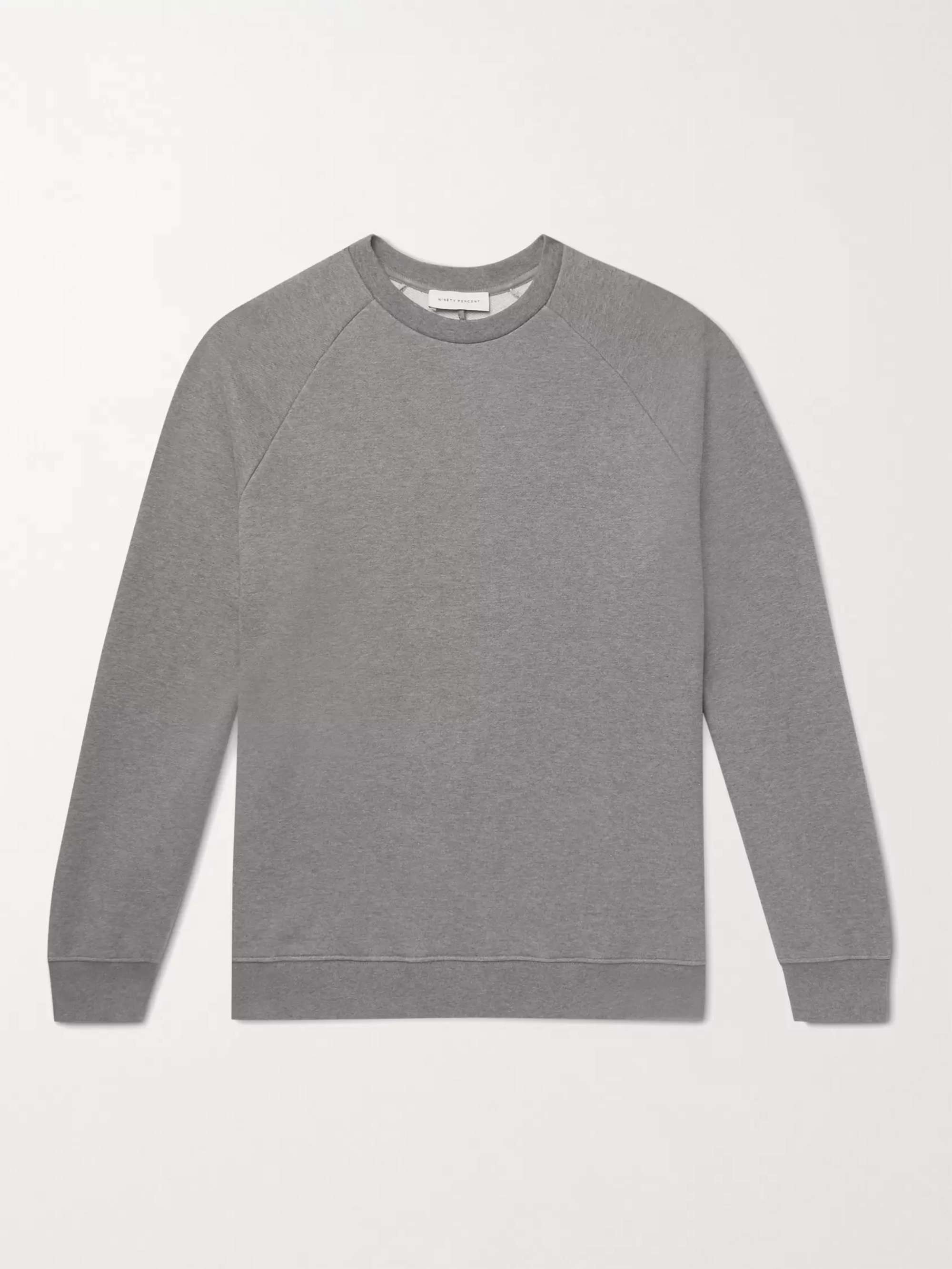 NINETY PERCENT Mélange Loopback Organic Cotton-Jersey Sweatshirt
