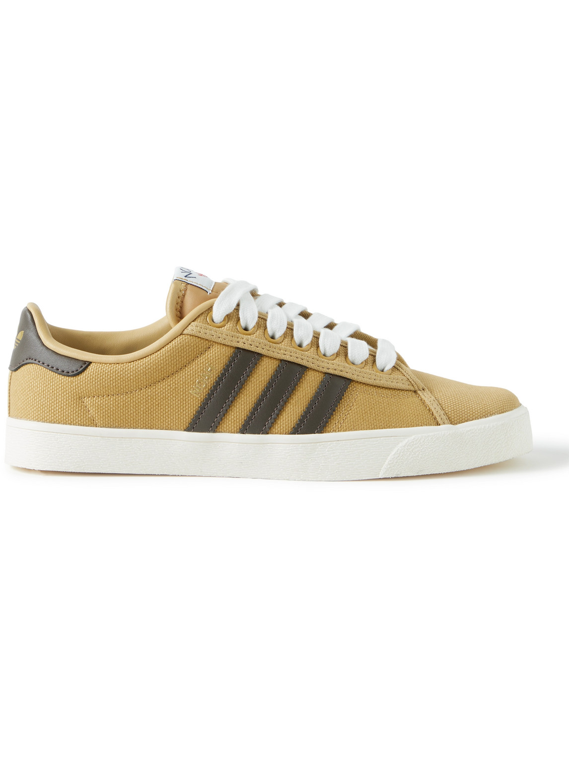 Adidas Consortium Noah Adria Leather-trimmed Canvas Sneakers In Brown