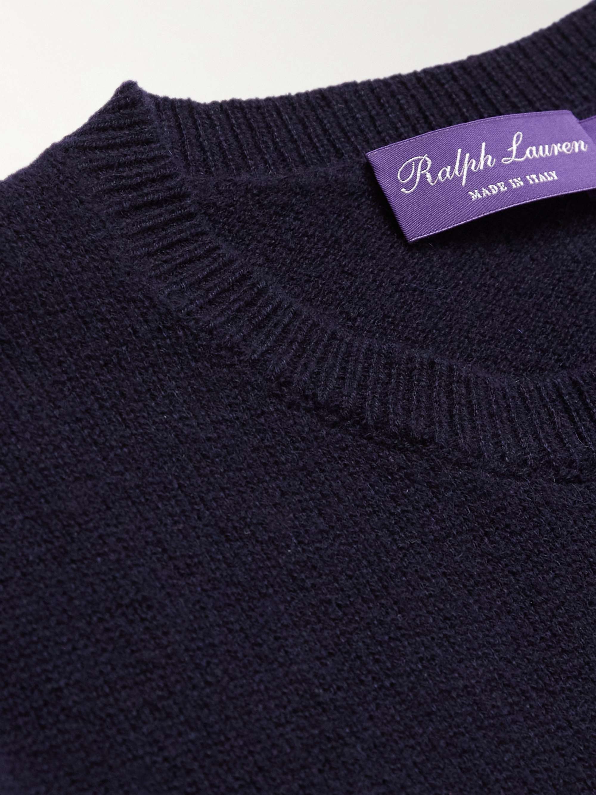 RALPH LAUREN PURPLE LABEL Embroidered Cashmere Sweater