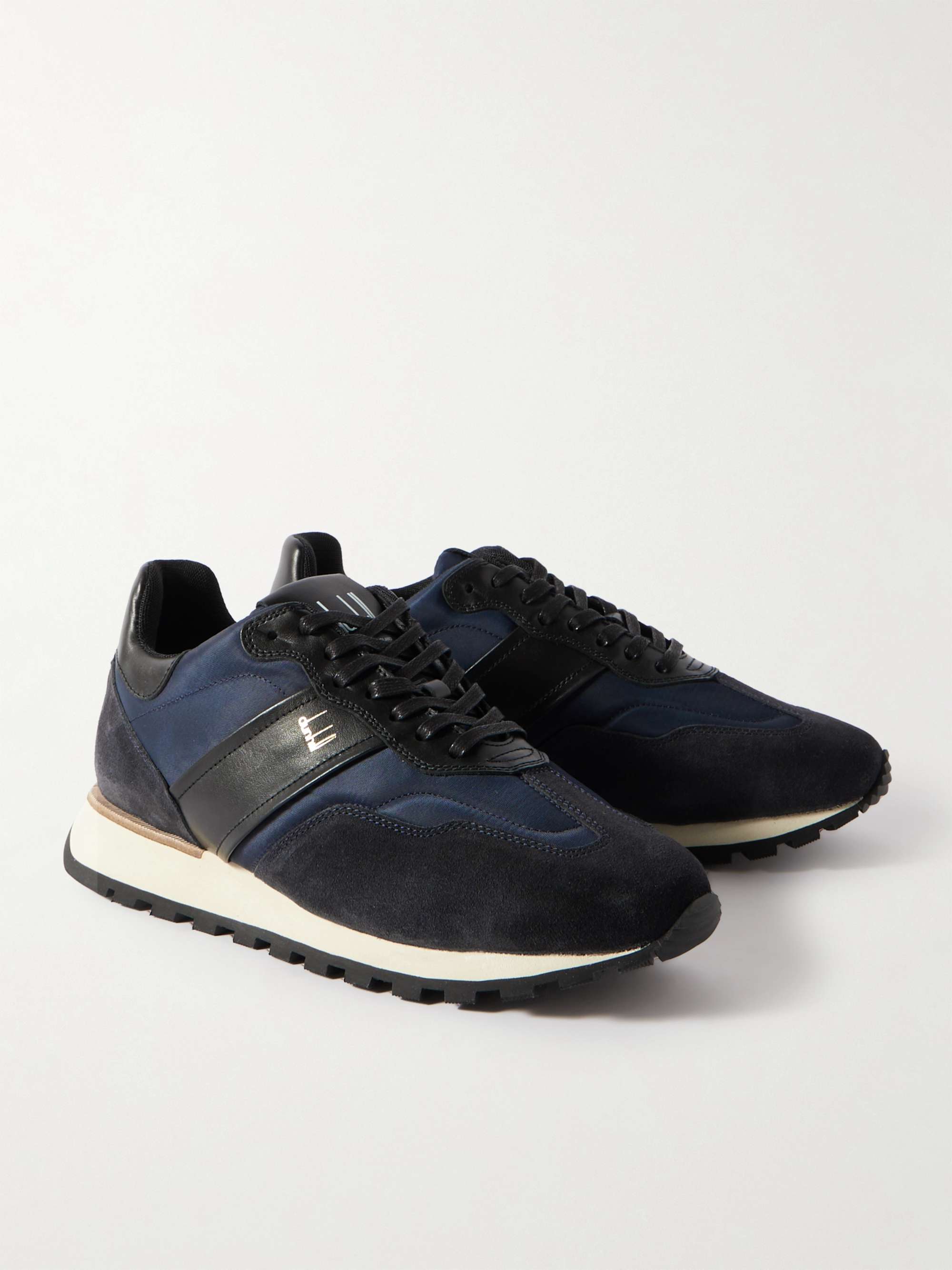 DUNHILL Legacy Runner Suede-Trimmed Leather and Nylon Sneakers