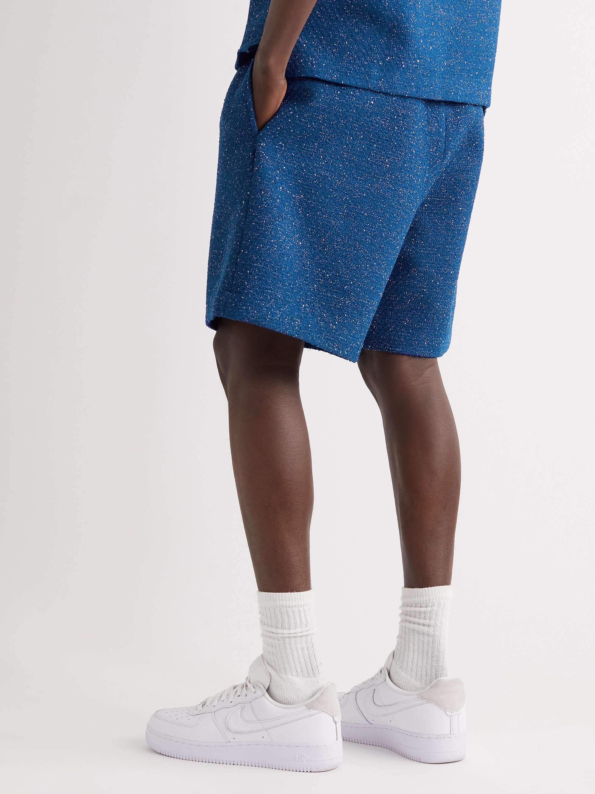 CLOTHSURGEON + Kvadrat Wide-Leg Worsted Wool-Blend Drawstring Shorts