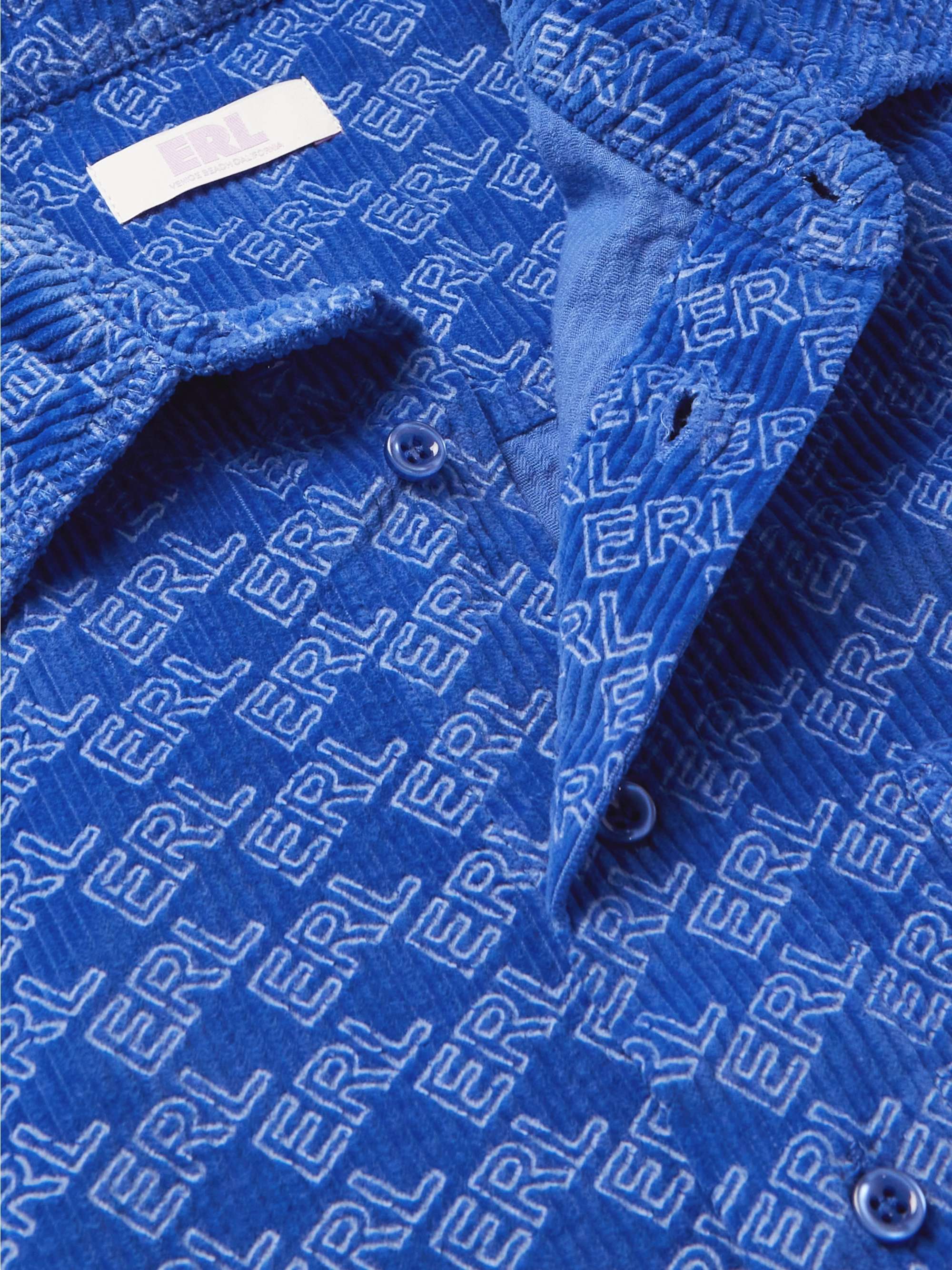 ERL Logo-Print Cotton-Corduroy Shirt
