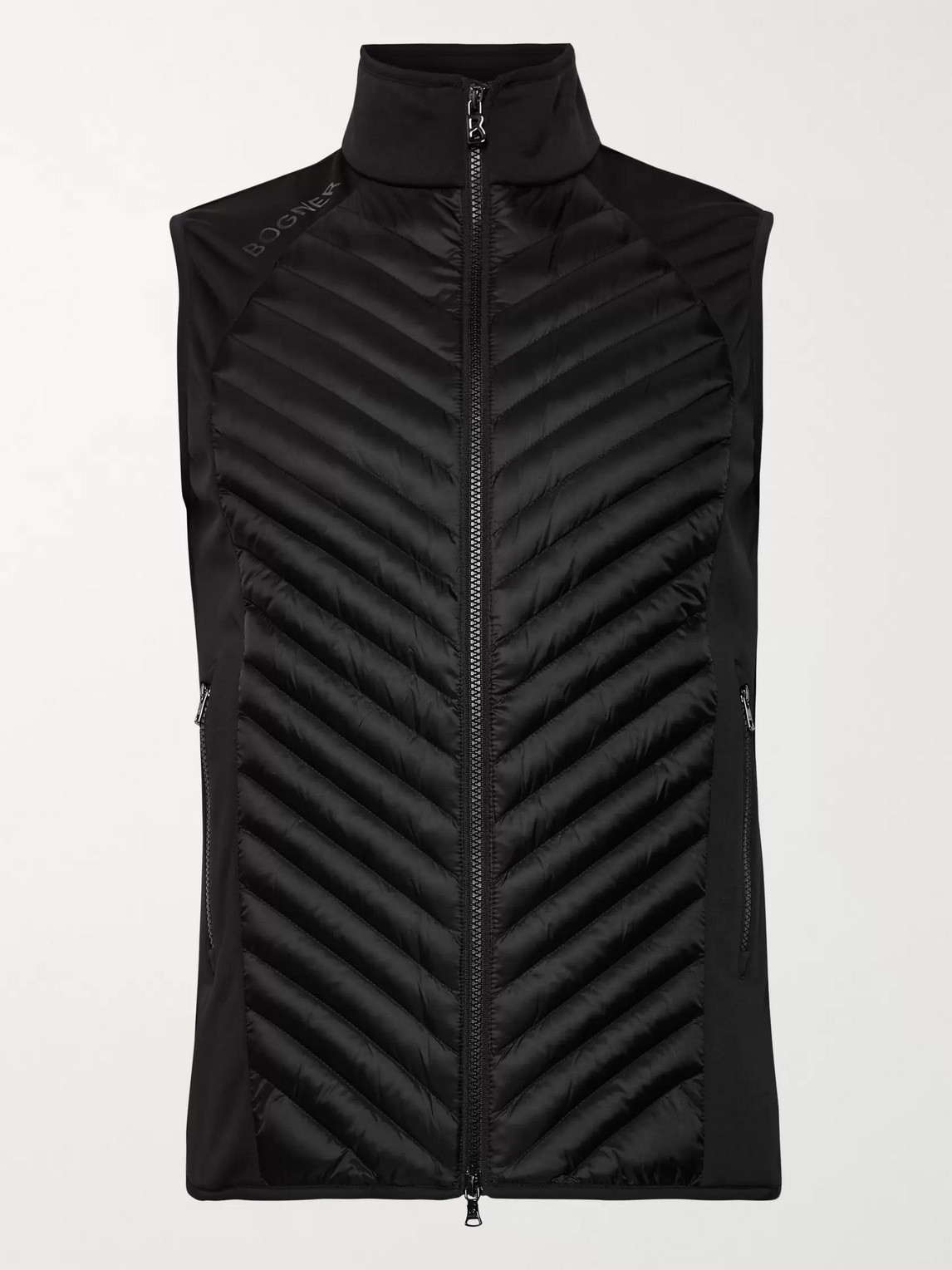Bogner Owen Quilted Shell And Fleece-back Stretch-jersey Gilet In Black