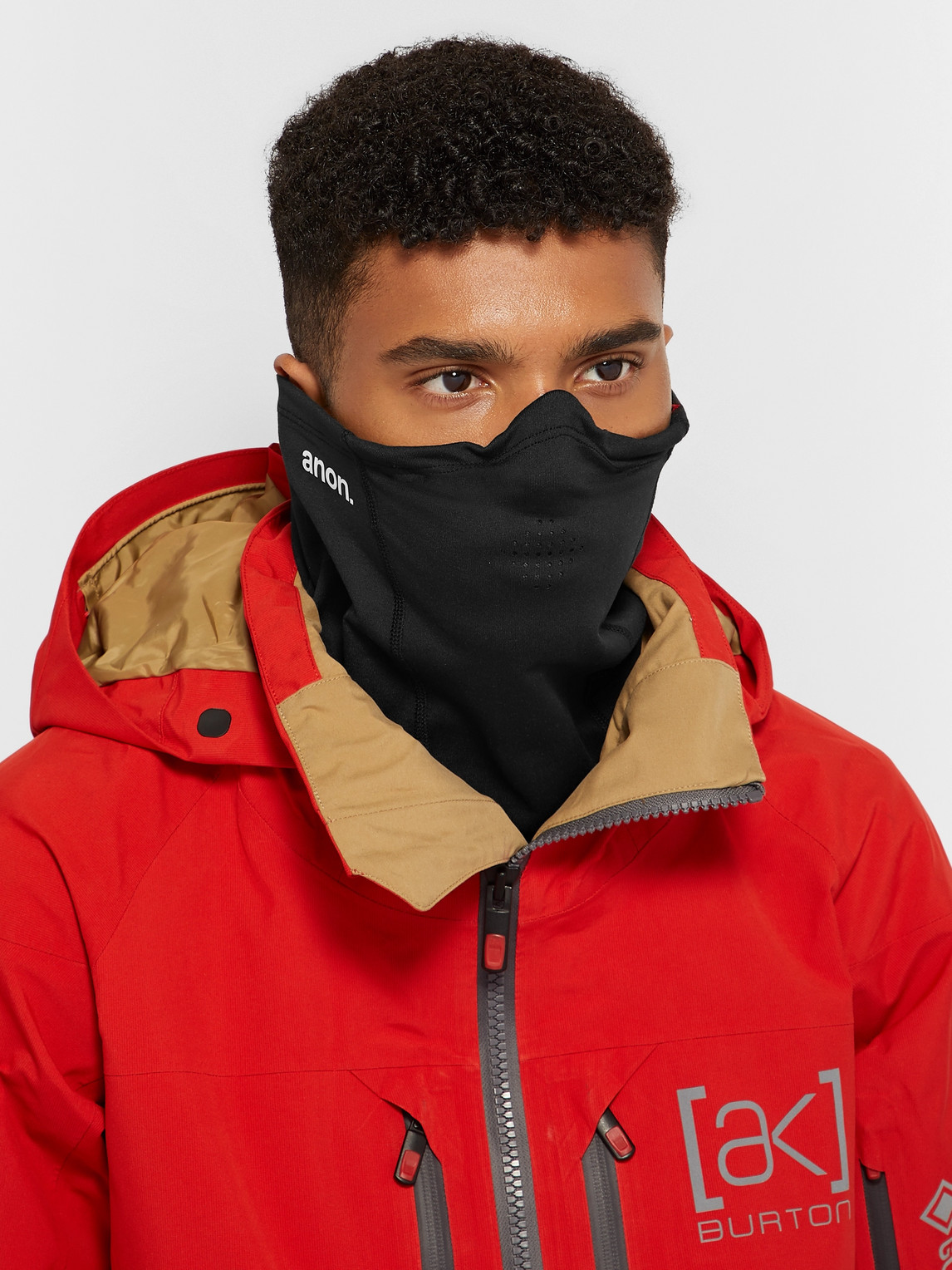 Anon Mfi Goggle-compatible Fleece-back Stretch-jersey Neck Warmer In Black
