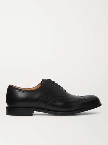 Grenson Canterbury Leather Wingtip Brogues in Black for Men Mens Shoes Lace-ups Brogues 