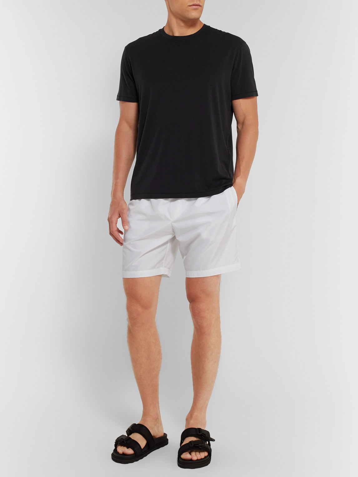 Dolce & Gabbana Long-length Swim Shorts In White