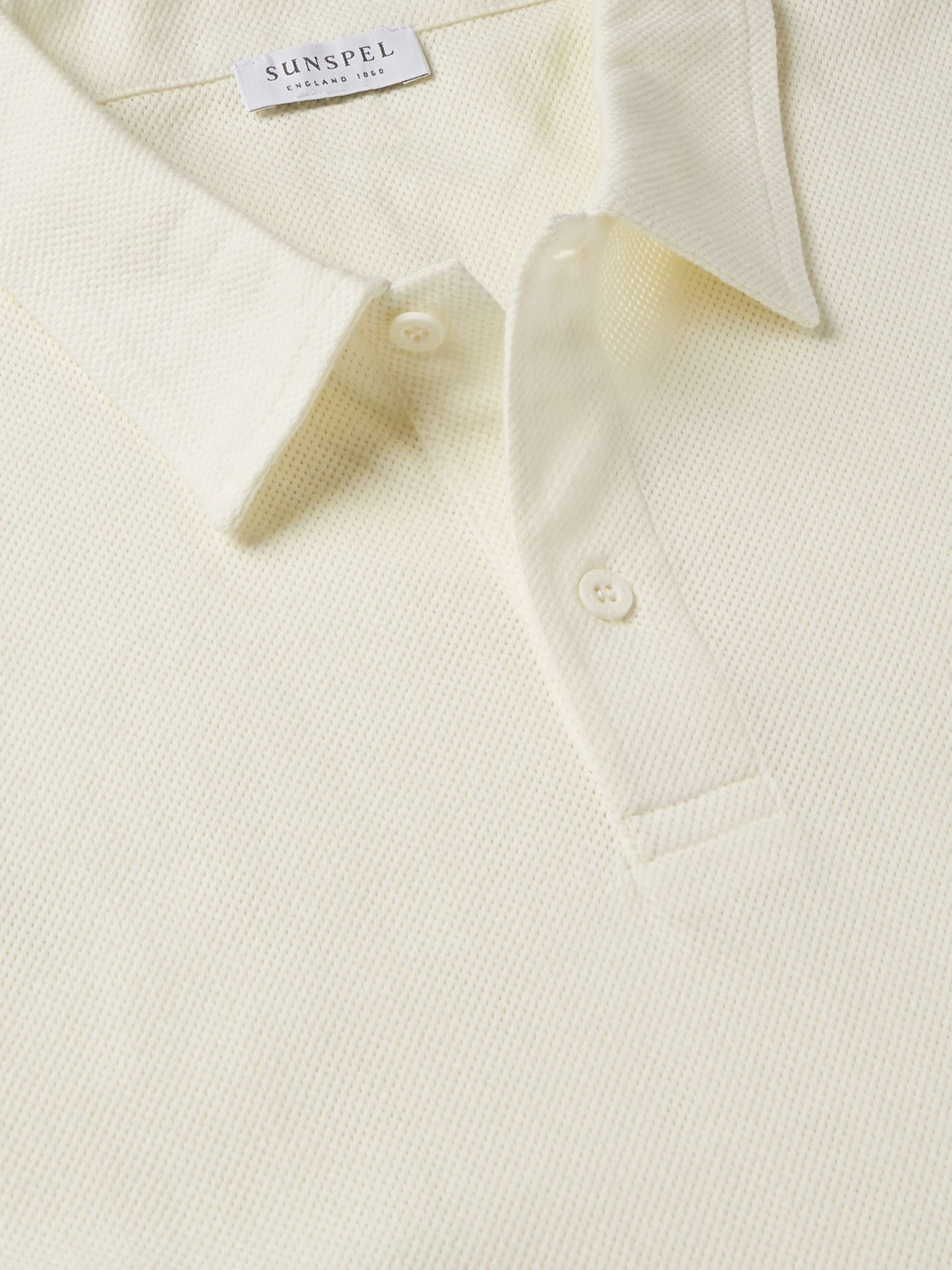 SUNSPEL Riviera Slim-Fit Cotton-Mesh Polo Shirt