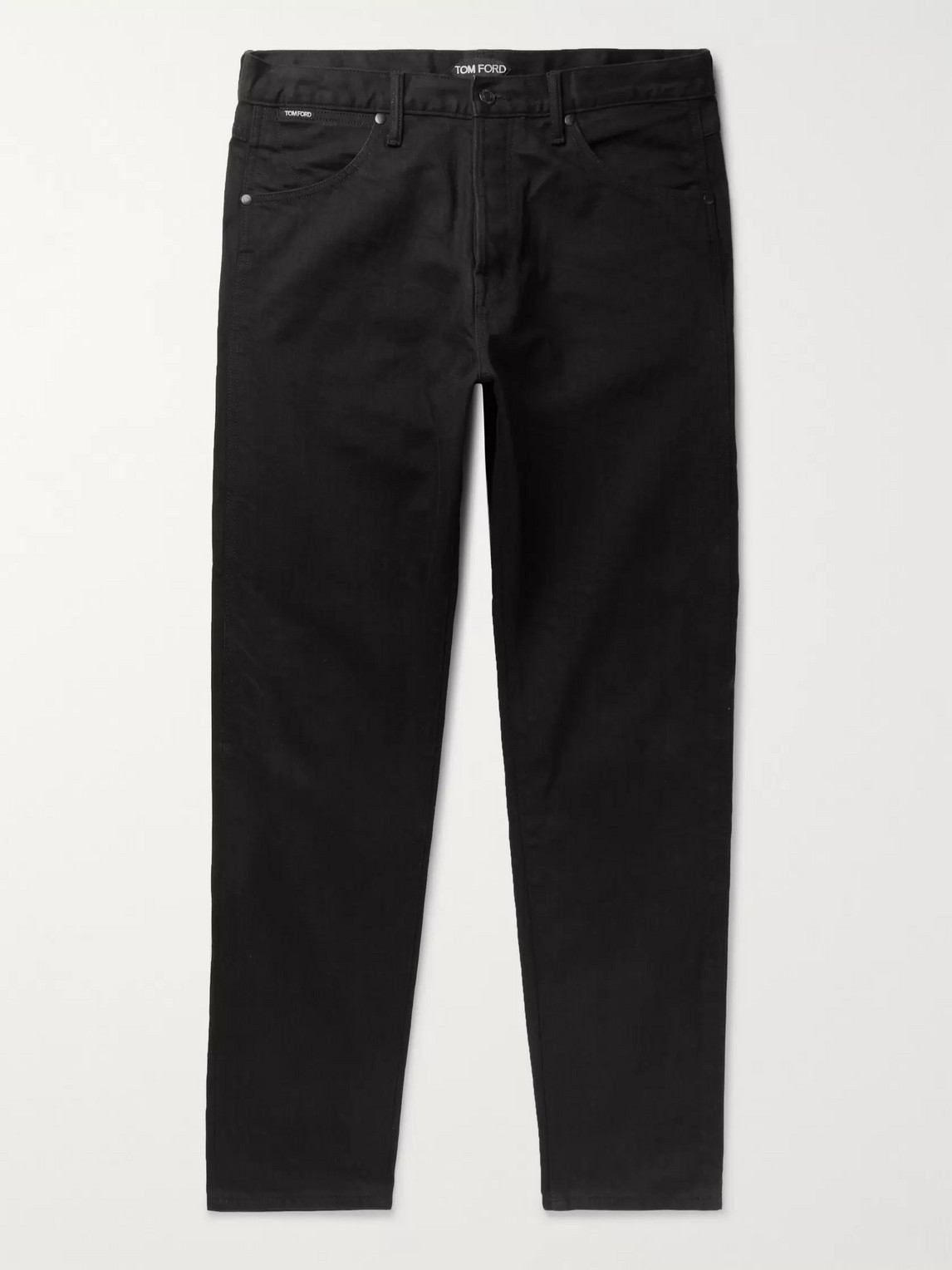 Tom Ford Tapered Denim Jeans In Black