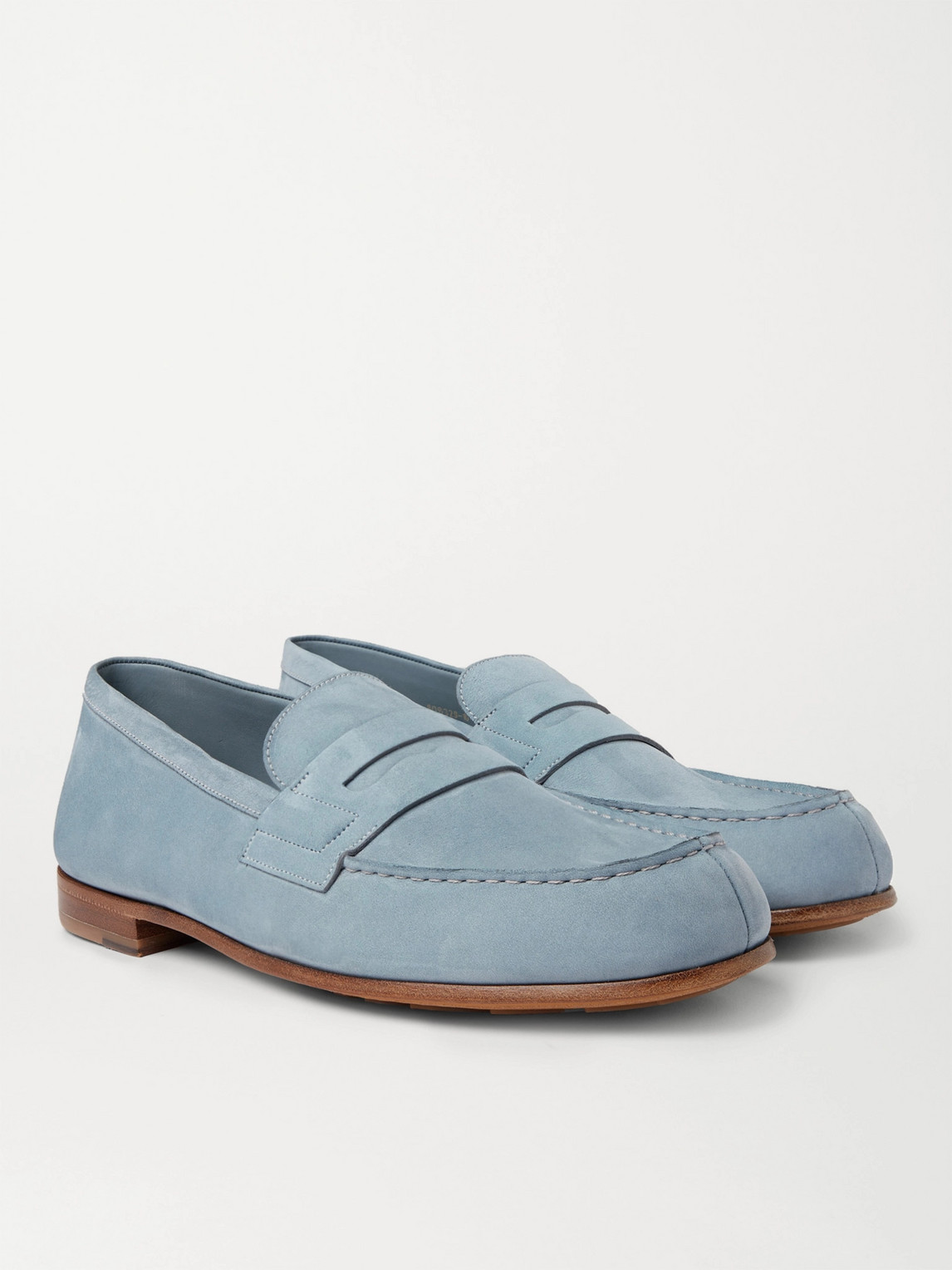 Jm Weston Le Moc D Loafers In Nubuck Leather In Blue