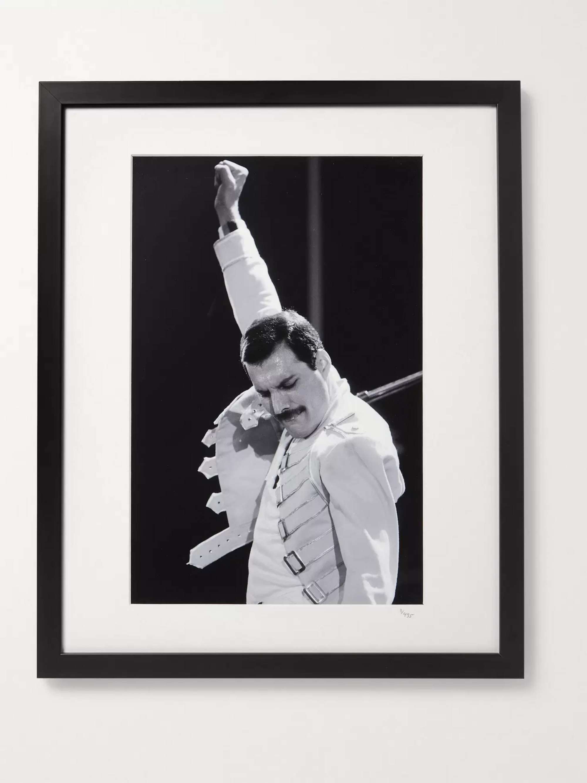 Freddie Mercury Queen Signature On Stage  Framed Poster or Framed Canvas 