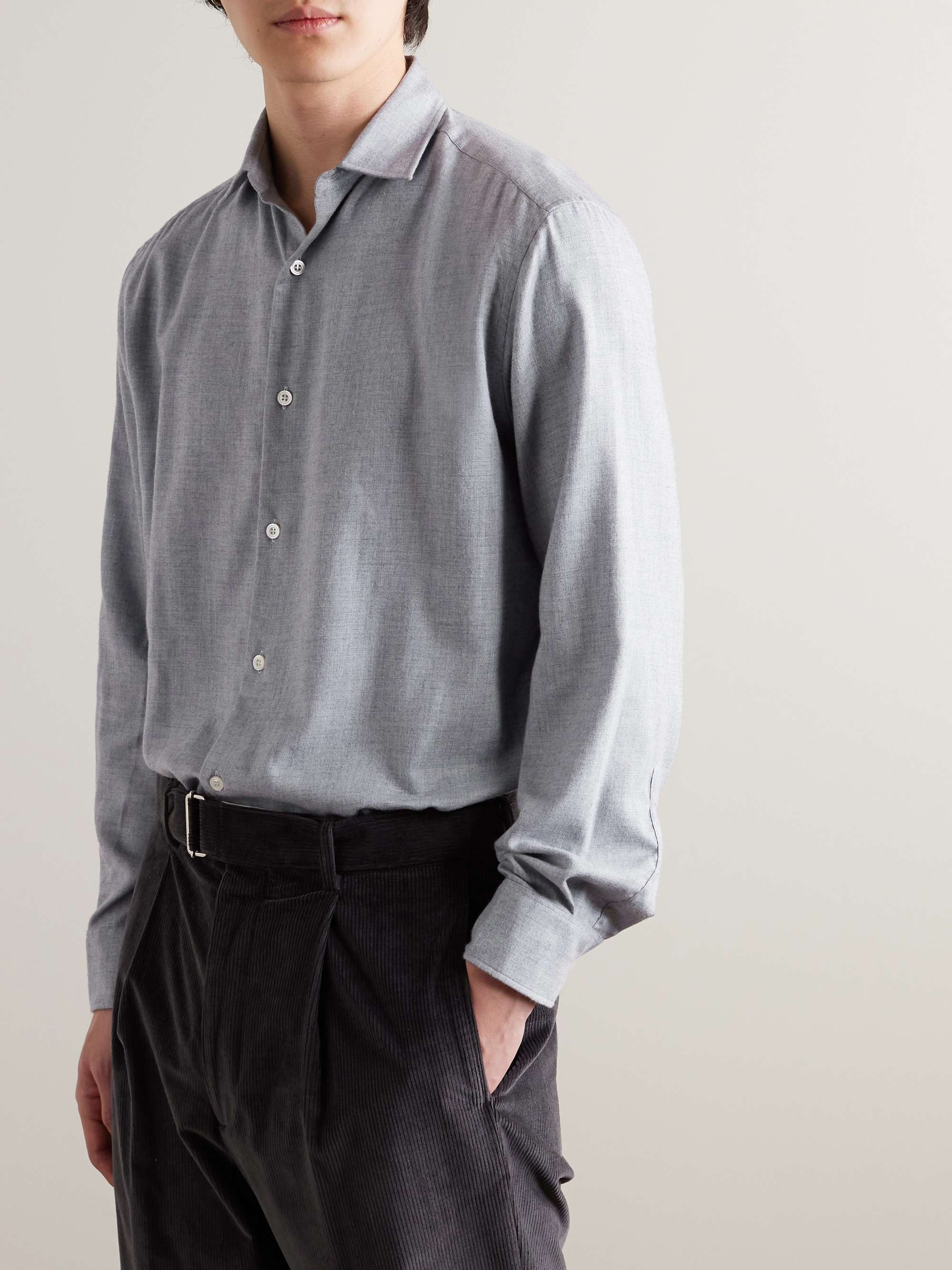 CHARVET Cotton and Wool-Blend Flannel Shirt