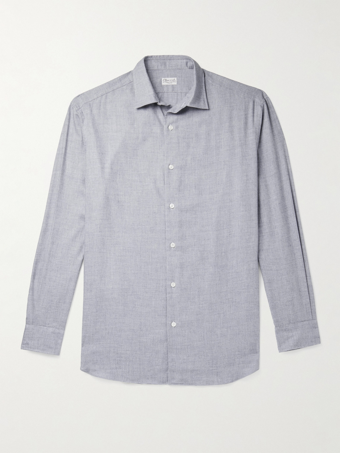 Charvet Cotton And Wool-blend Flannel Shirt In Grey