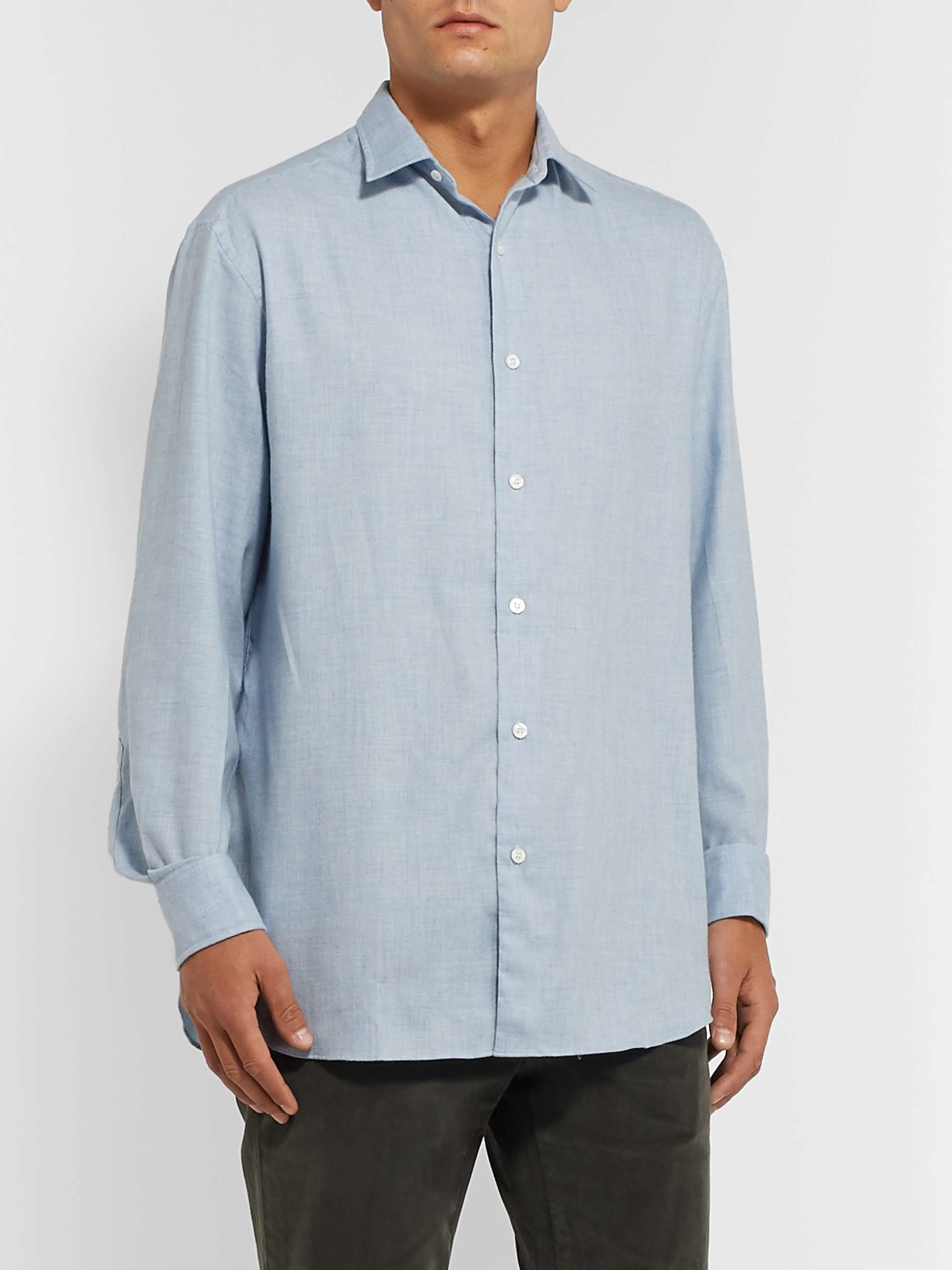 CHARVET Cotton and Wool-Blend Flannel Shirt