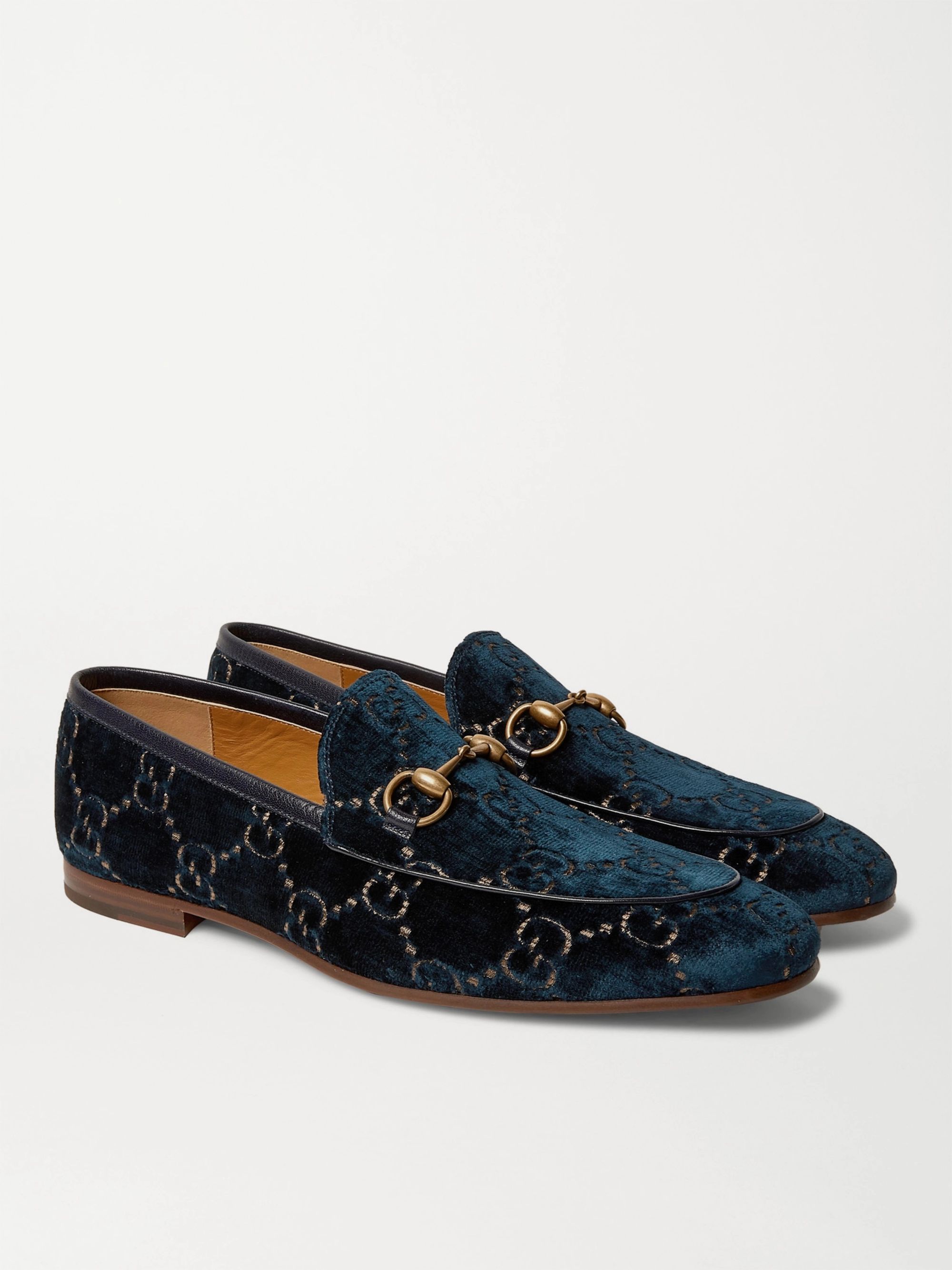 blue velvet gucci shoes
