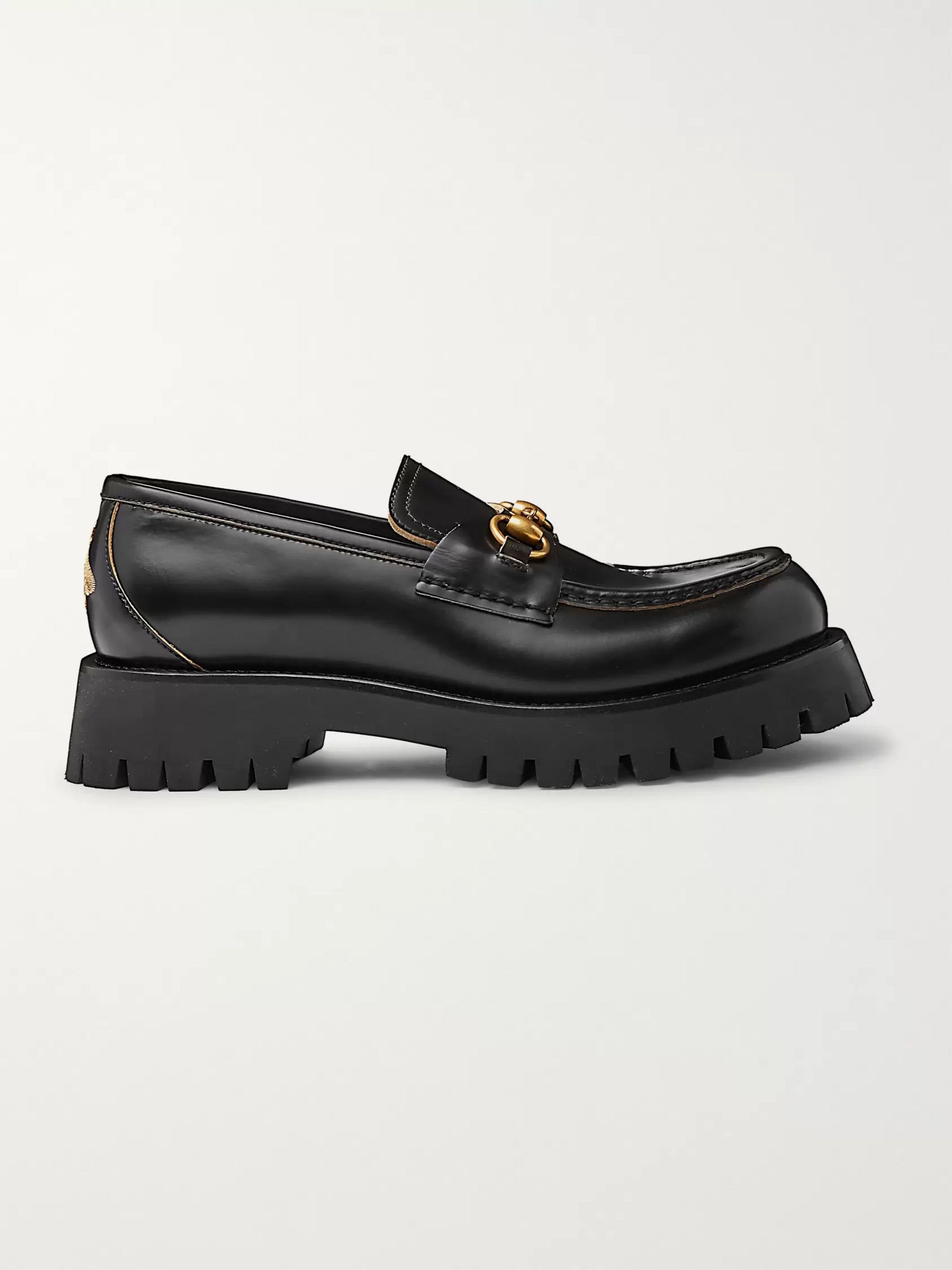 gucci rubber sole loafers