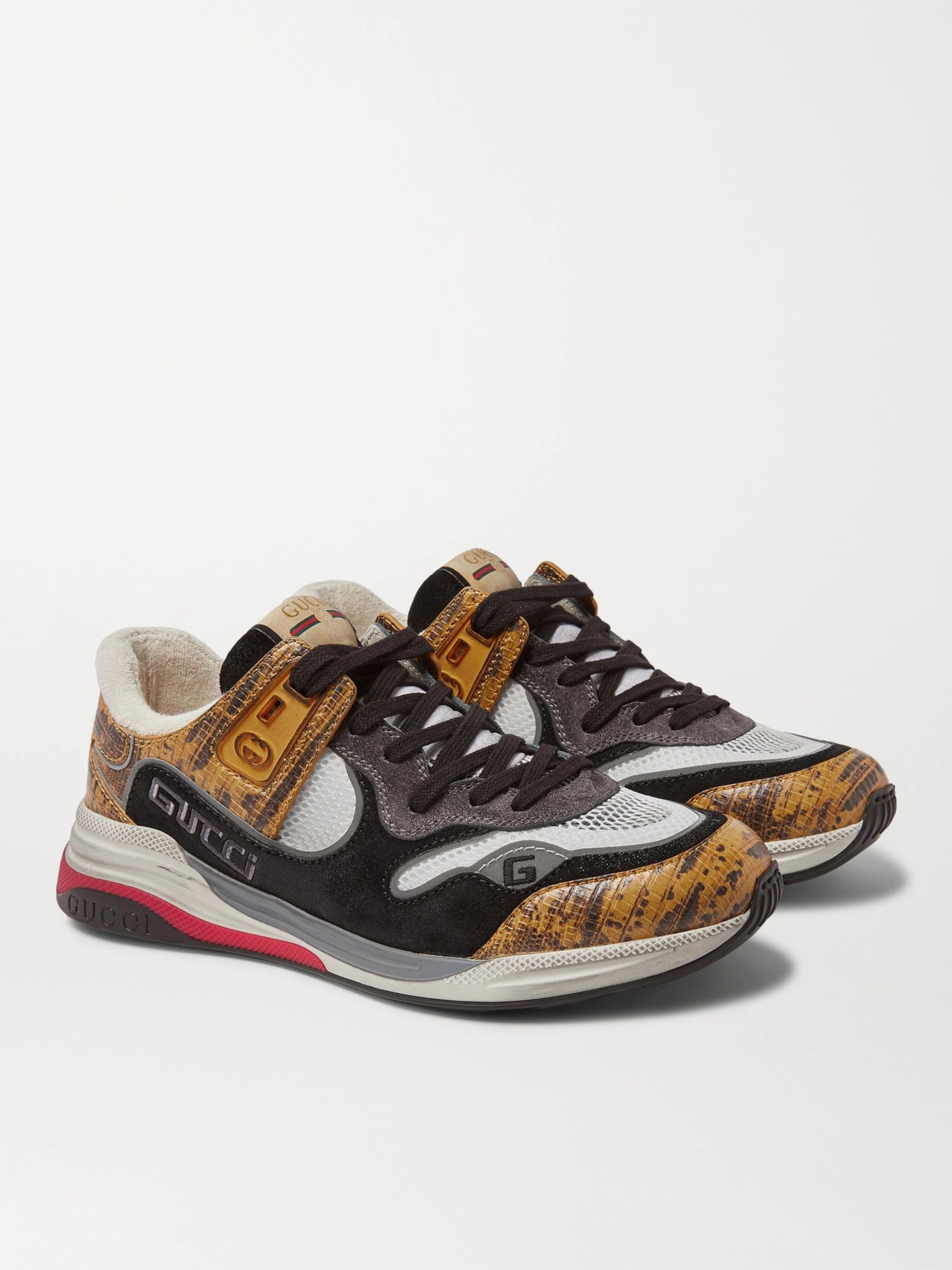 snake leather sneakers