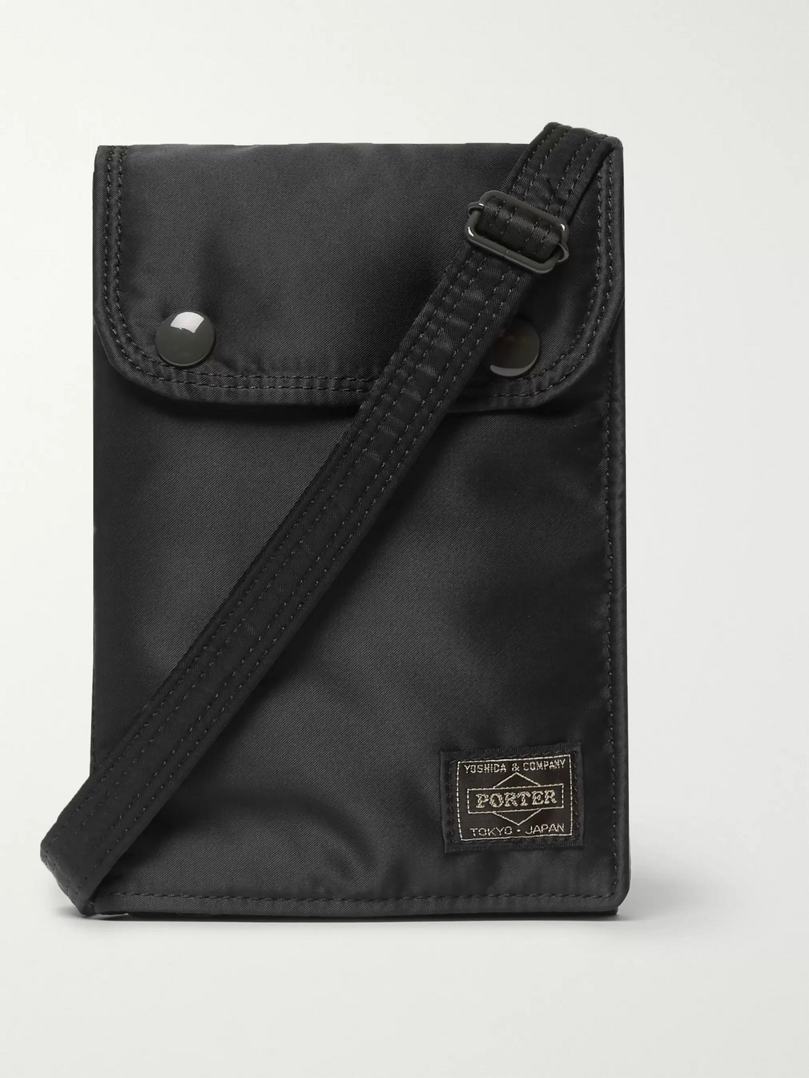 Porter-yoshida & Co Tanker Padded Nylon Messenger Bag In Black