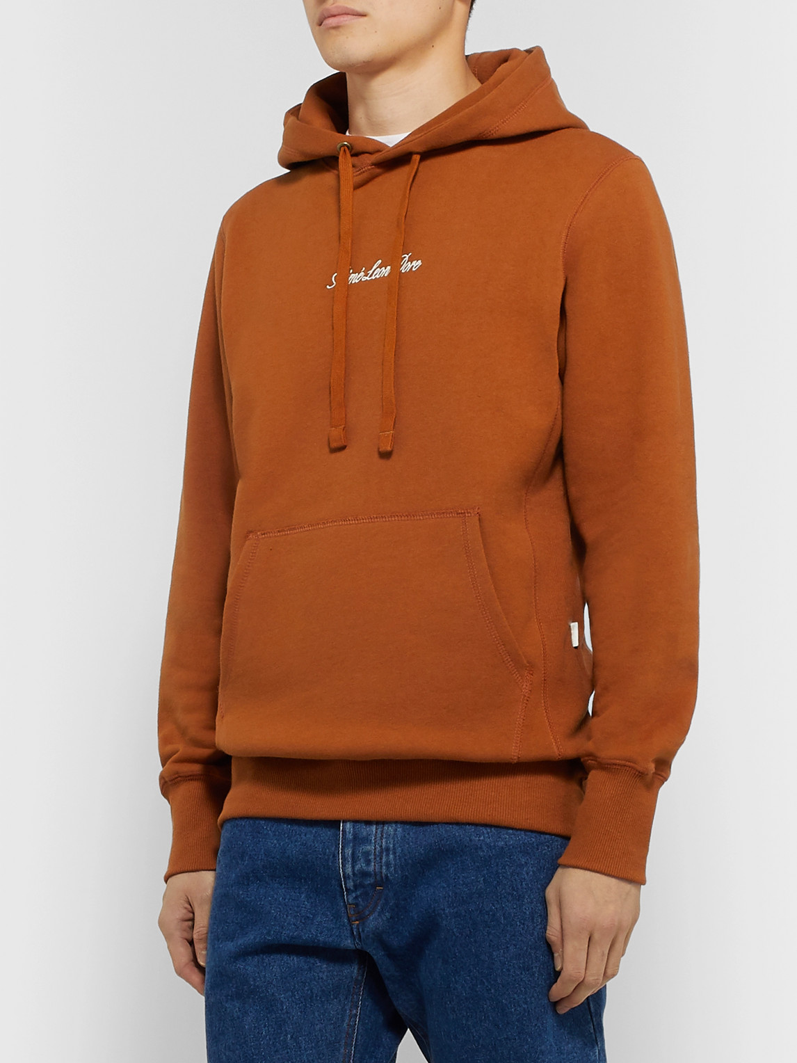 Aimé Leon Dore Logo-embroidered Loopback Cotton-jersey Hoodie In Brown ...