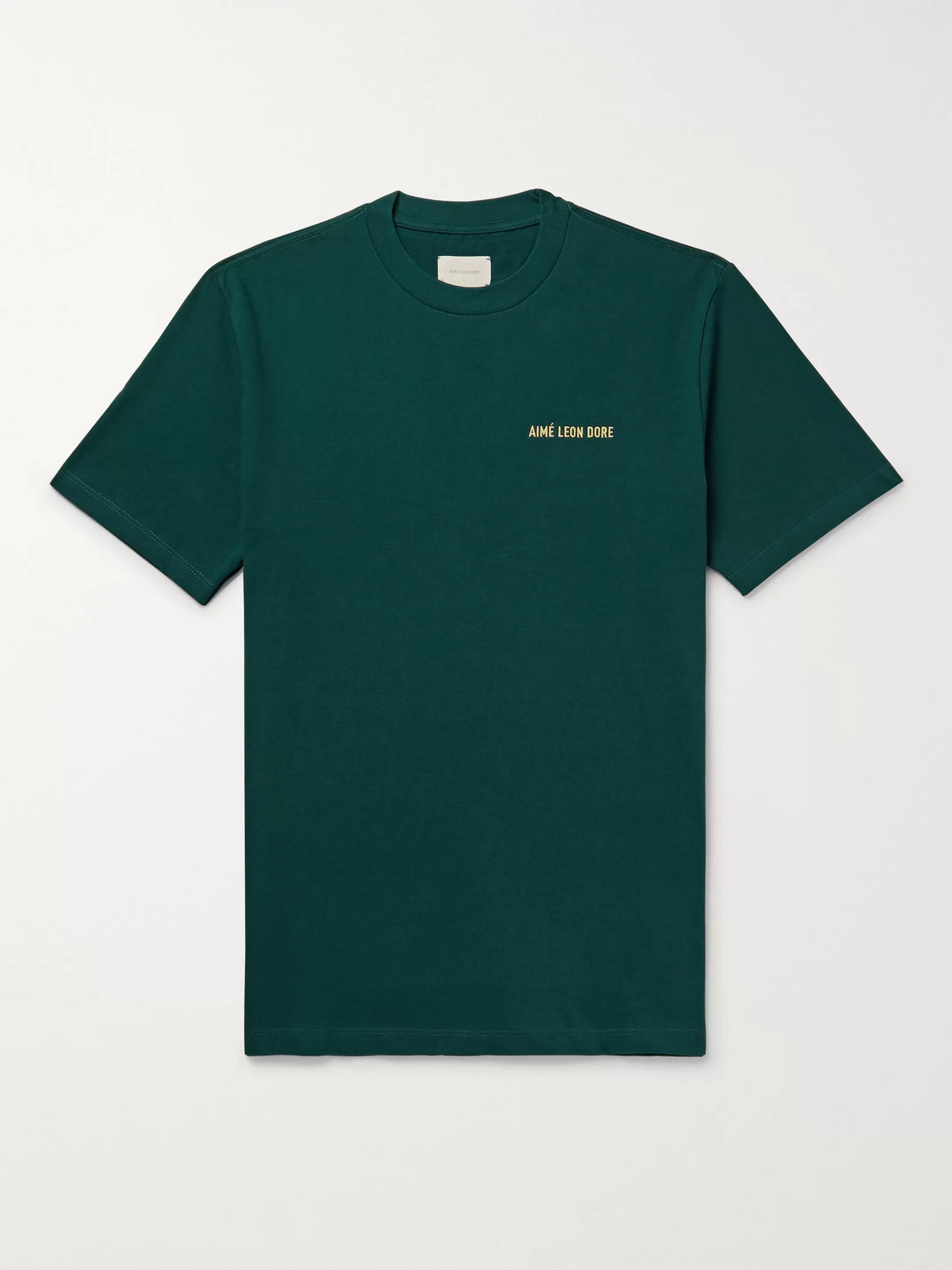 Aimé Leon Dore Logo-embroidered Cotton-jersey T-shirt In Green