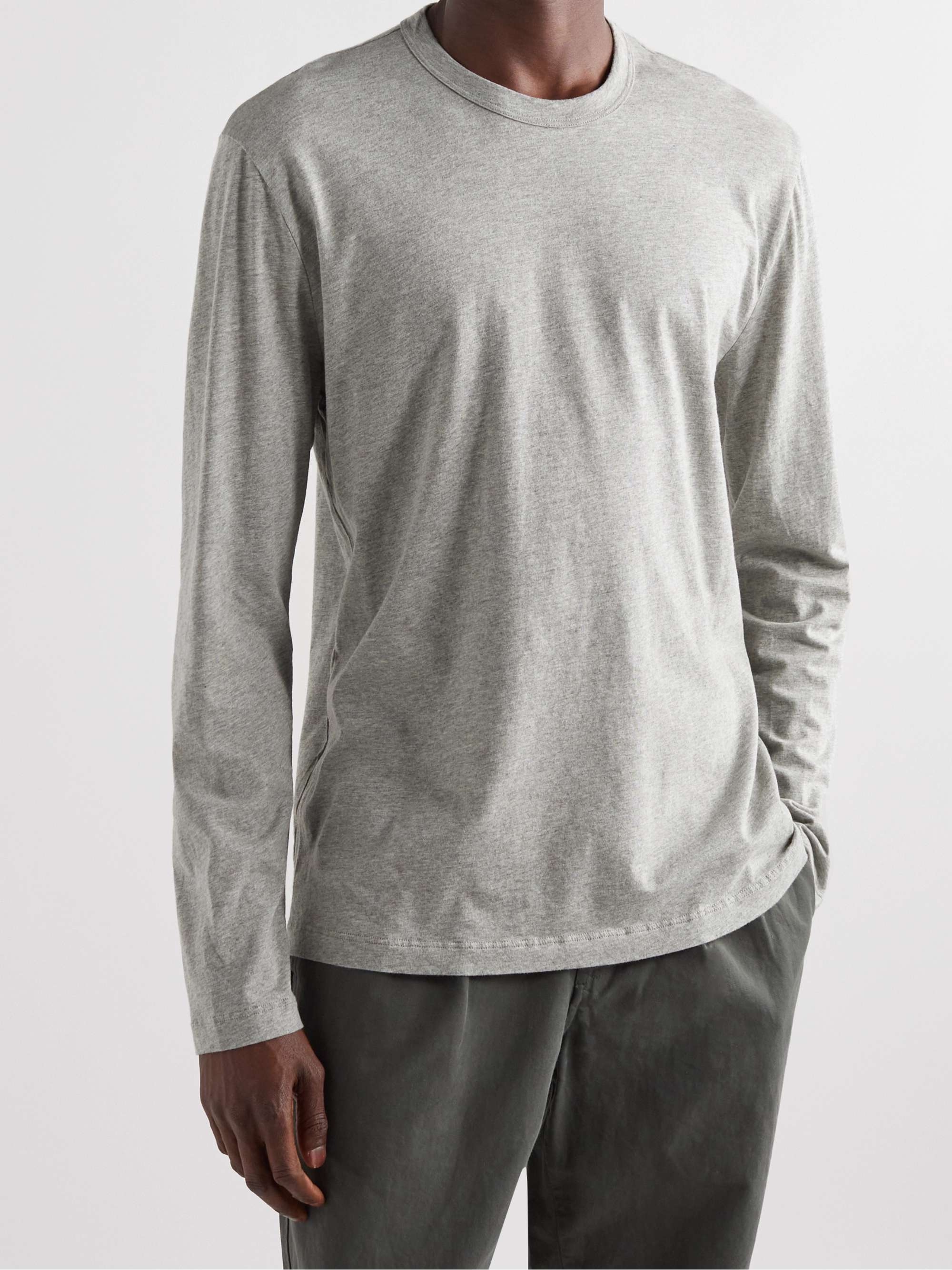 Gray Combed Cotton-Jersey T-Shirt | JAMES PERSE | MR PORTER