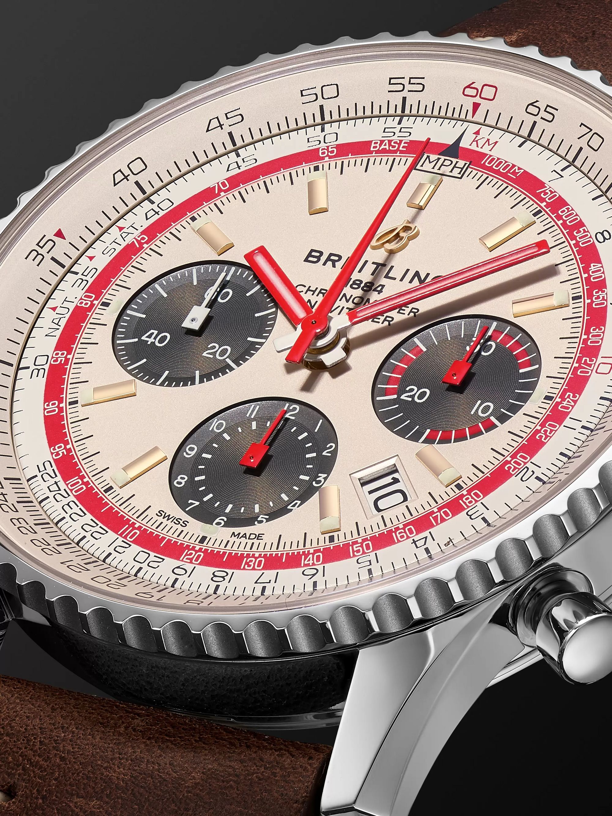 BREITLING Navitimer B01 TWA Automatic Chronograph 43mm Stainless Steel and Leather Watch, Ref. No. AB01219A1G1X2