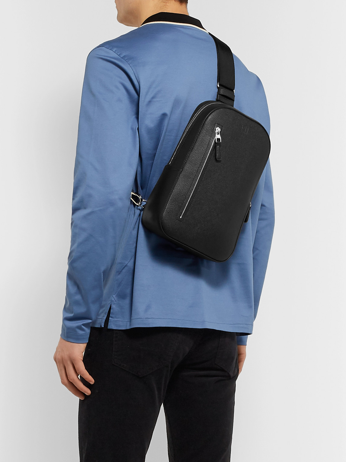 DUNHILL CADOGAN FULL-GRAIN LEATHER BACKPACK