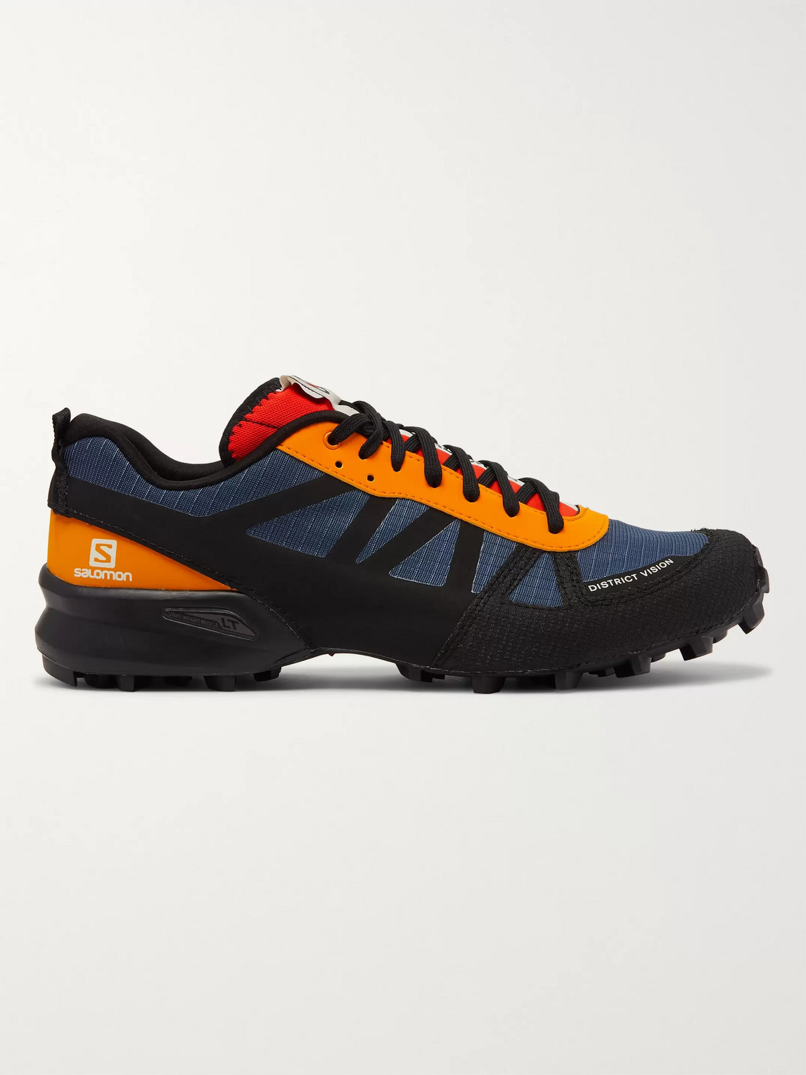 District Vision + Salomon Rubber And Kevlar-trimmed Mesh Trainers In Blue