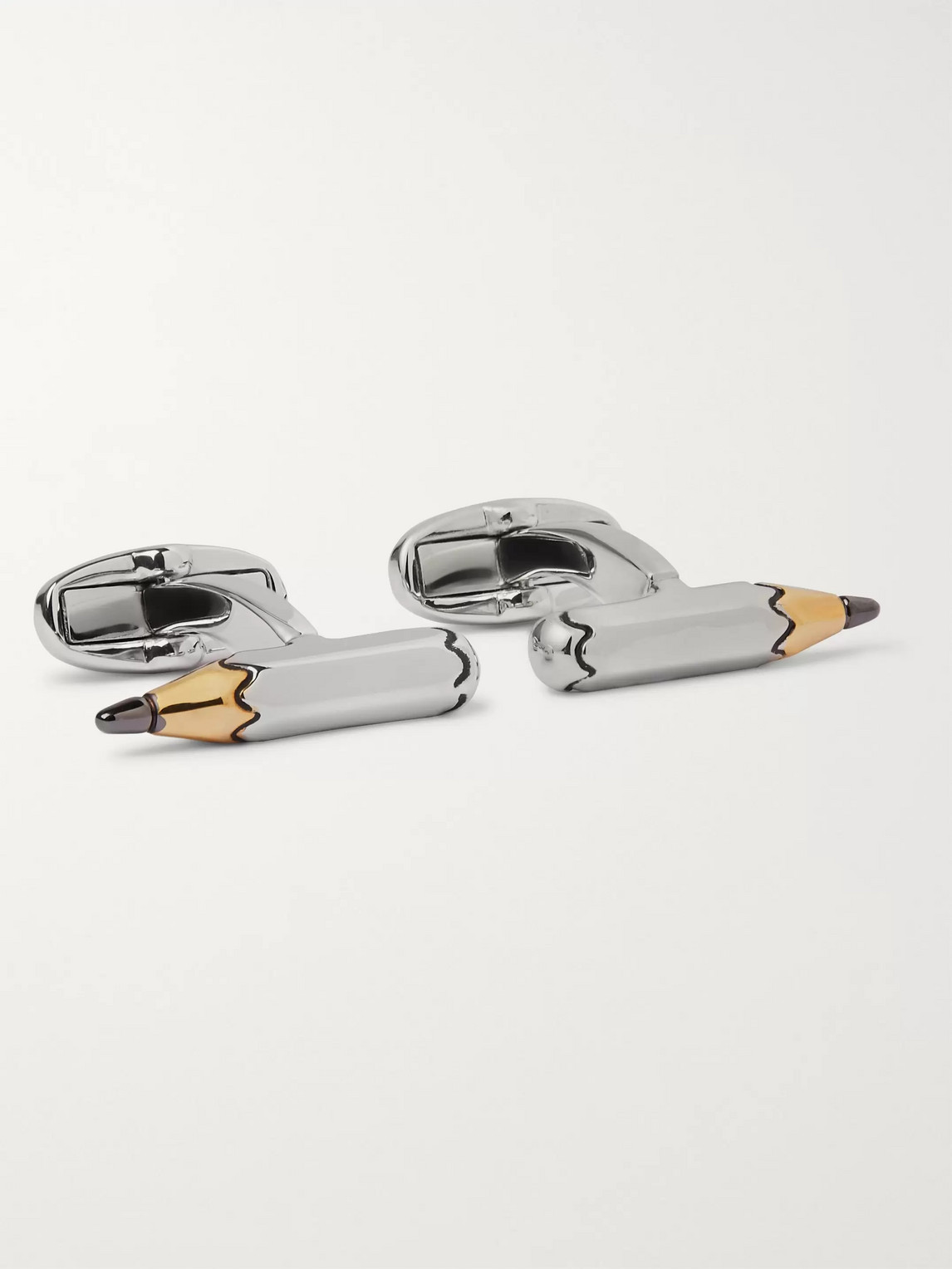 PAUL SMITH SILVER AND GOLD-TONE CUFFLINKS