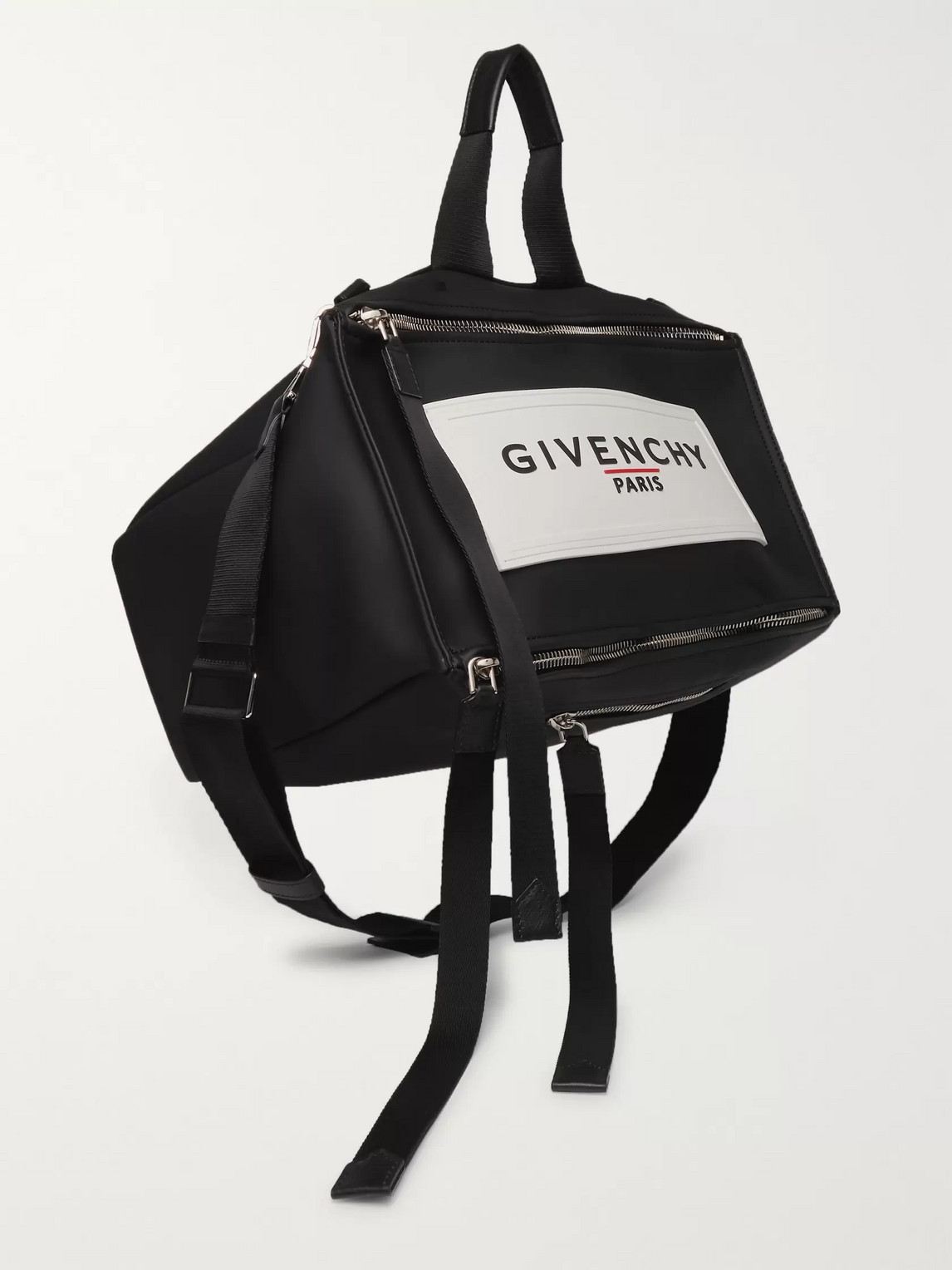 Givenchy Pandora Logo-detailed Vinyl Messenger Bag In Black